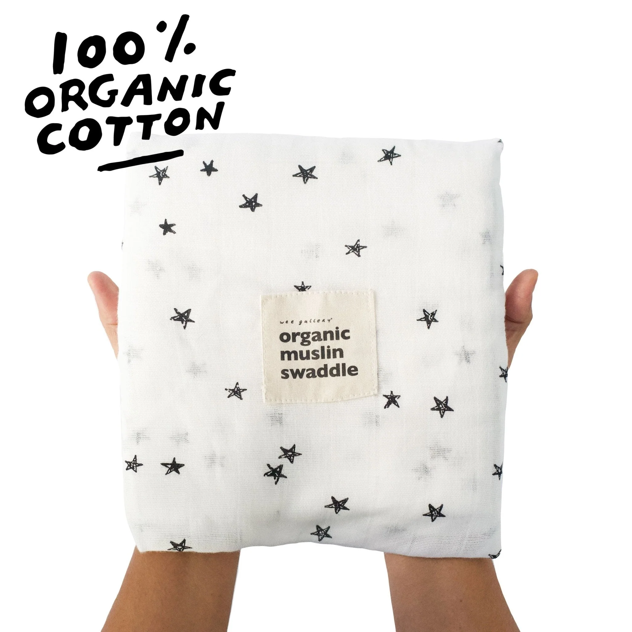 Wee Gallery Organic Muslin Swaddle - Stars - Image 2