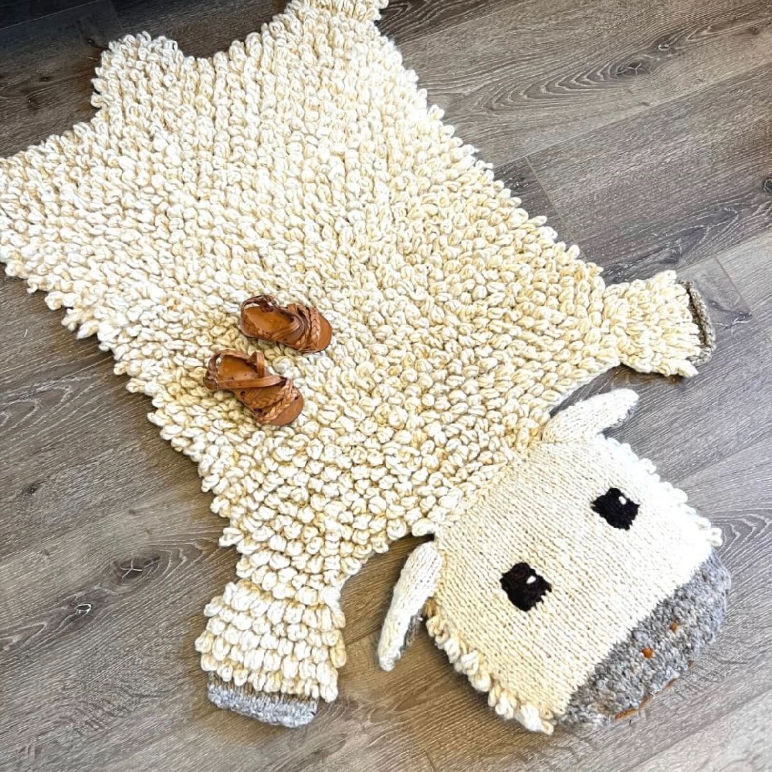Finn + Emma Organic Wool Play Mat + Nursery Rug  | Sheep - Image 3