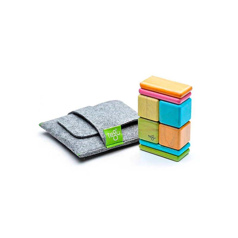 Tegu Original Pocket Pouch Magnetic Wooden Blocks 8 pieces
