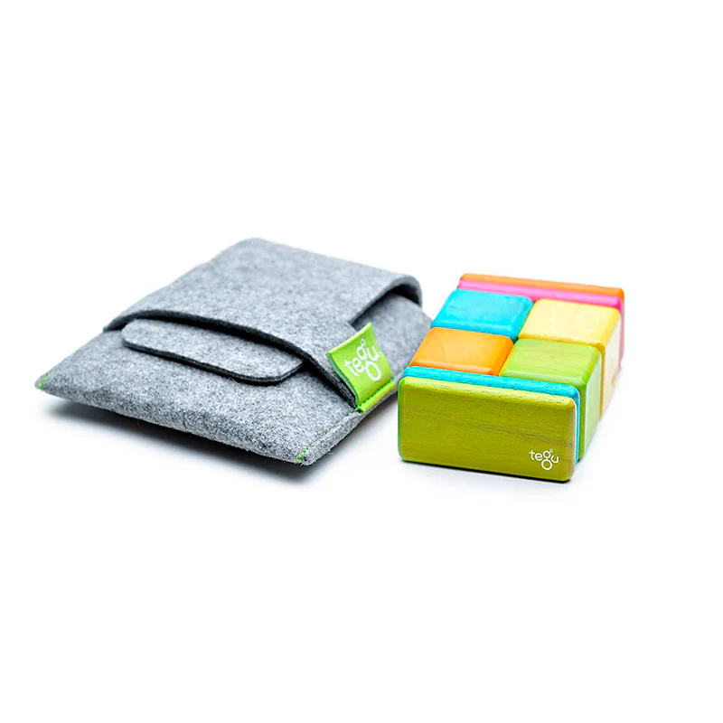 Tegu Original Pocket Pouch Magnetic Wooden Blocks 8 pieces - Image 2