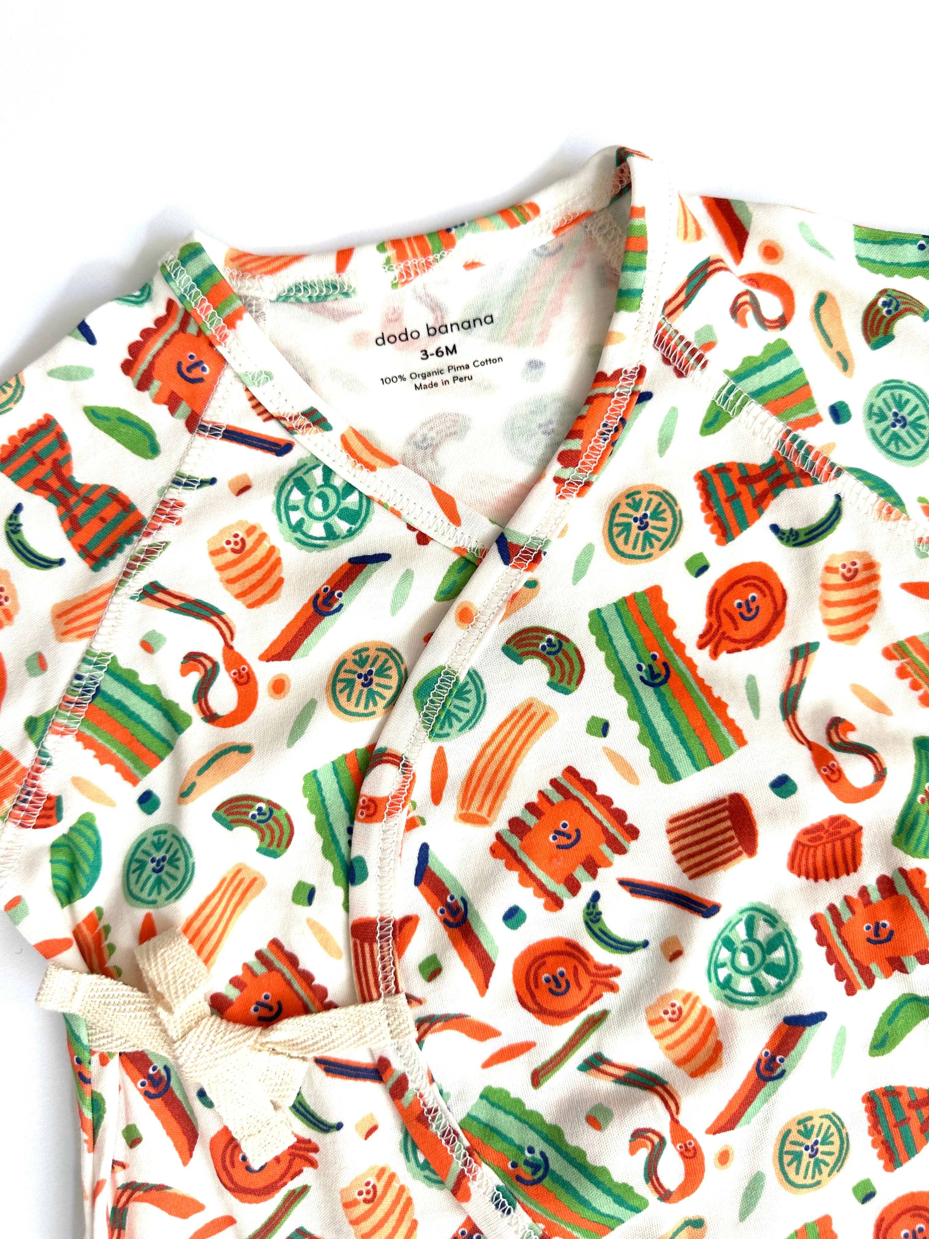 Dodo Banana Pasta Festa Baby Kimono Onesie - Image 4