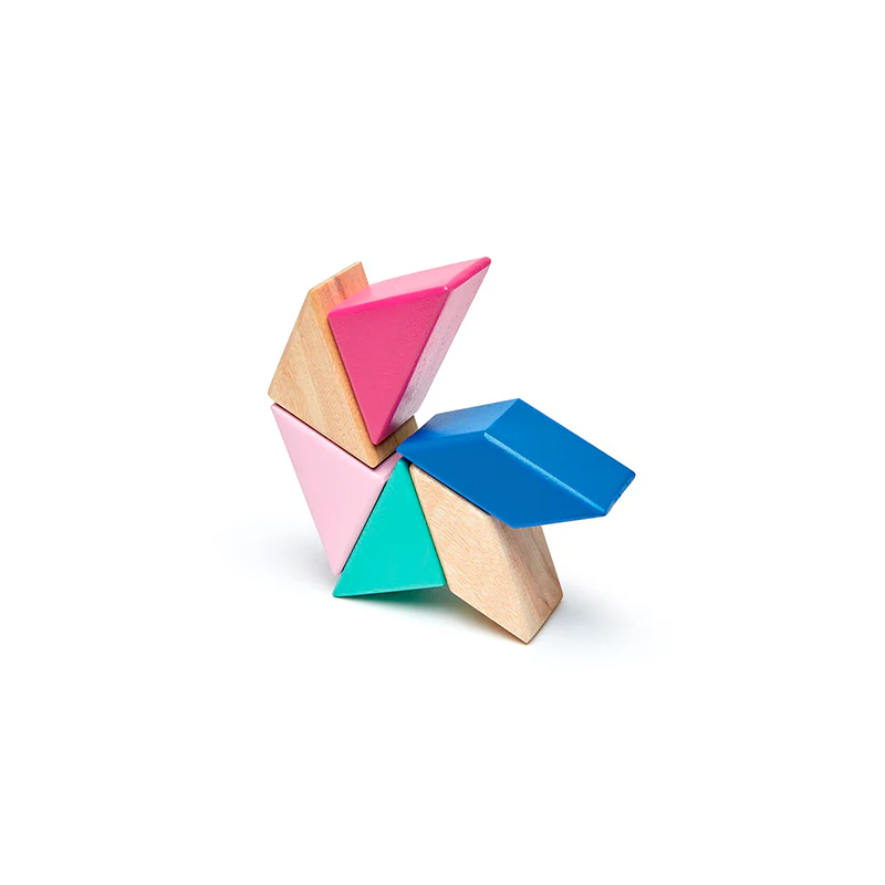 Tegu Pocket Pouch Prism  Magnetic Wooden Blocks  6 pieces - Image 5