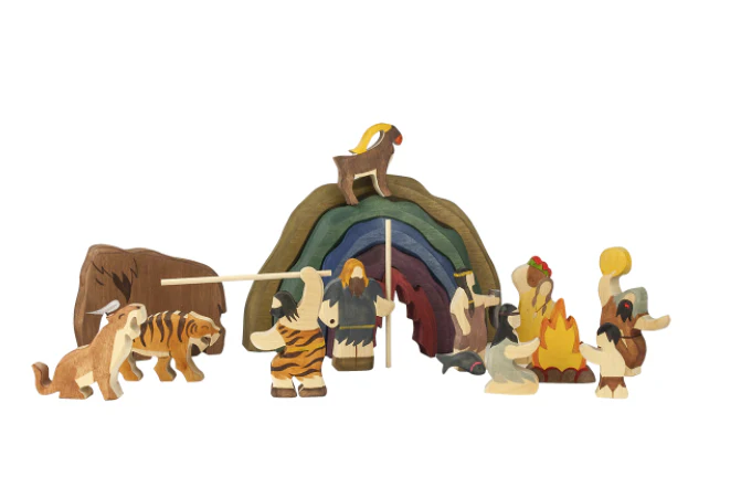 PoppyBabyCo Prehistoric Wooden Toy Set of 12 - Cave Collection - Image 2