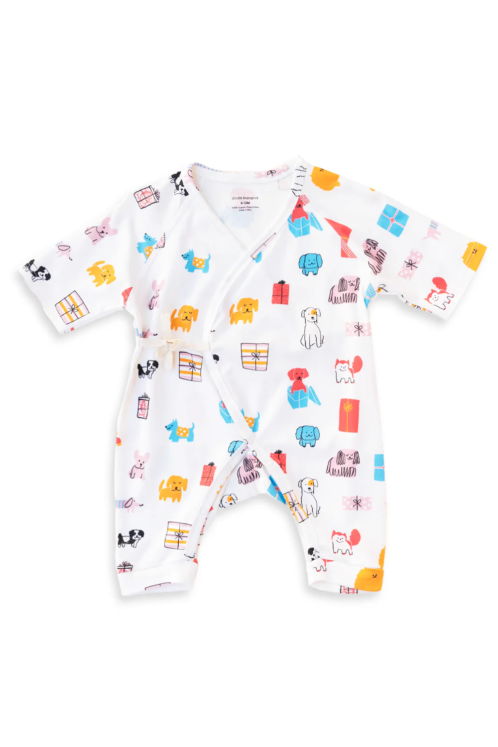 Dodo Banana Puppy Party Baby Kimono Onesie - Image 2