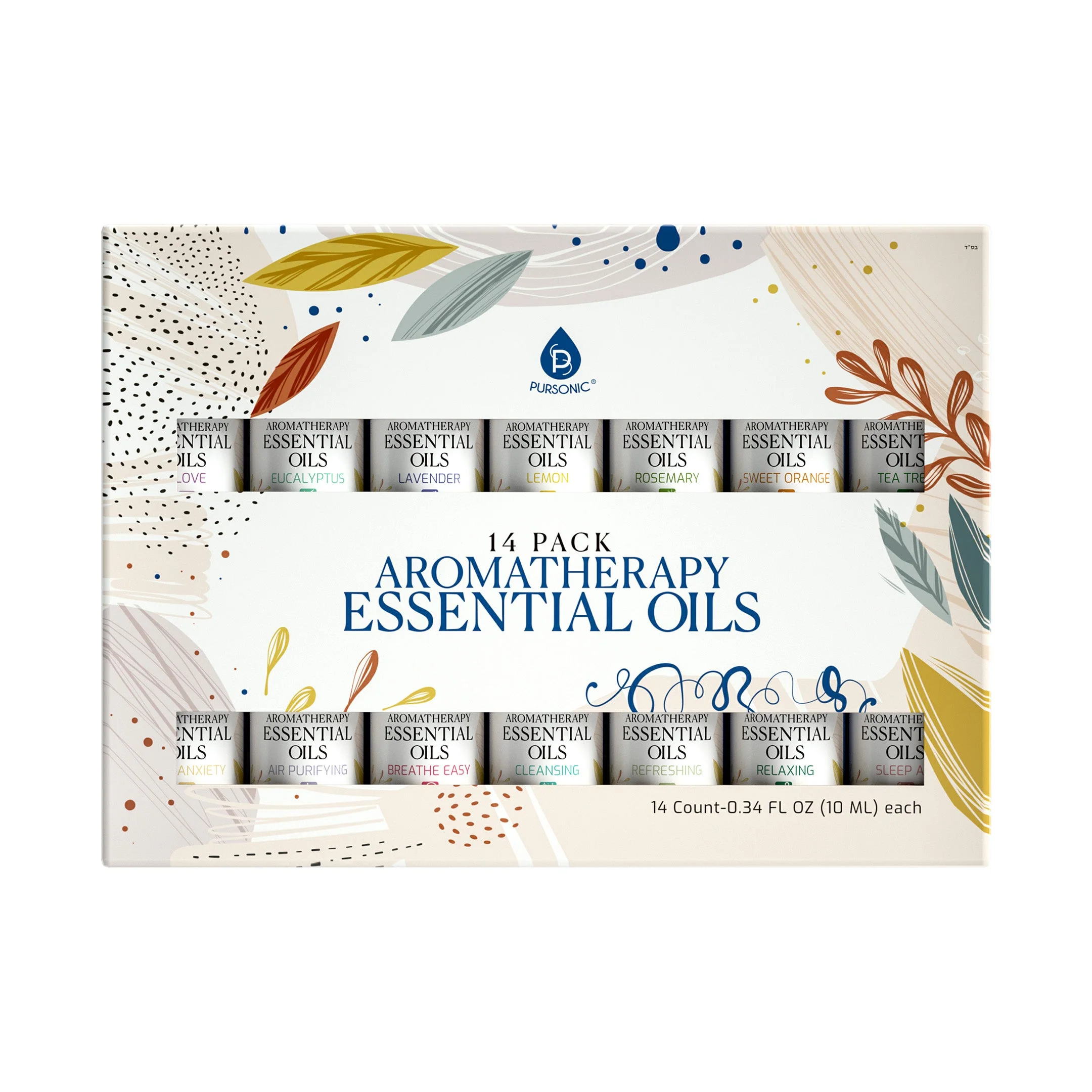 Pursonic 14 pack aromatherapy essential oil gift set