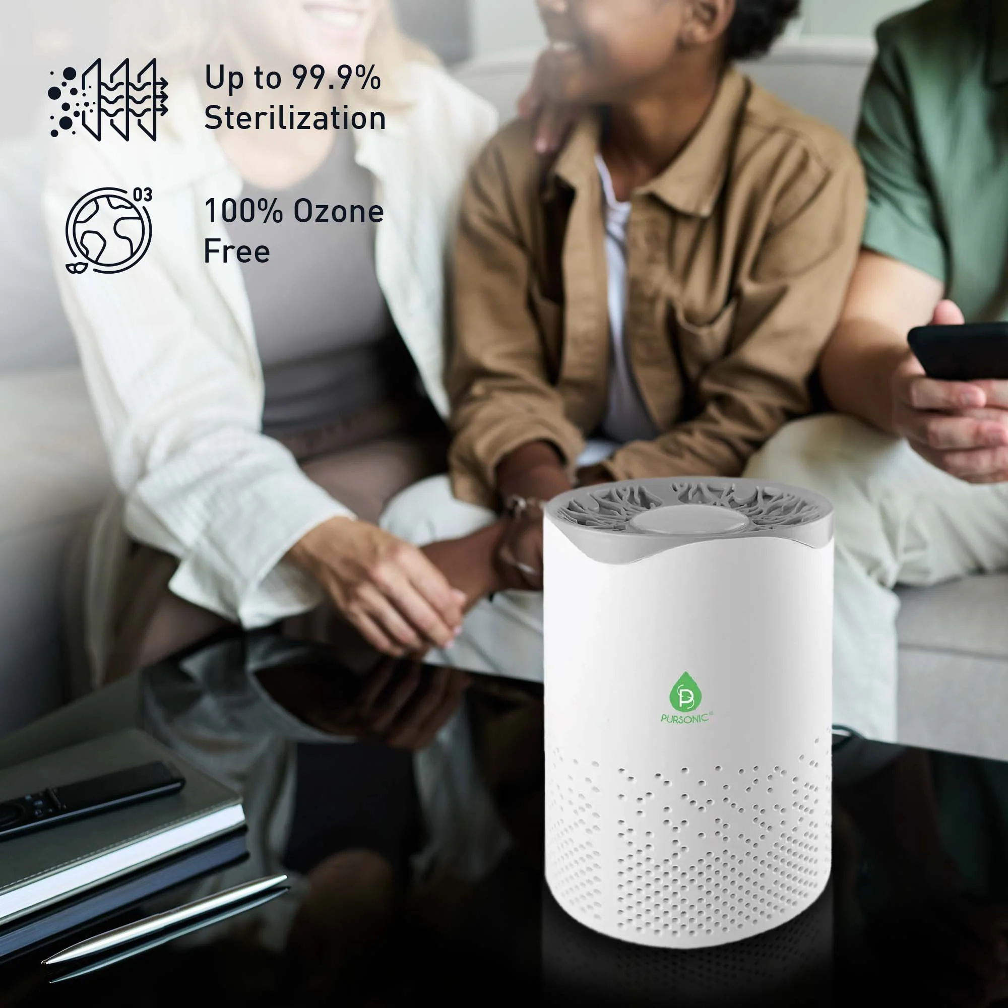 Pursonic Air Purifier with 6-Pack Premium Essential Oils Collection - Image 2