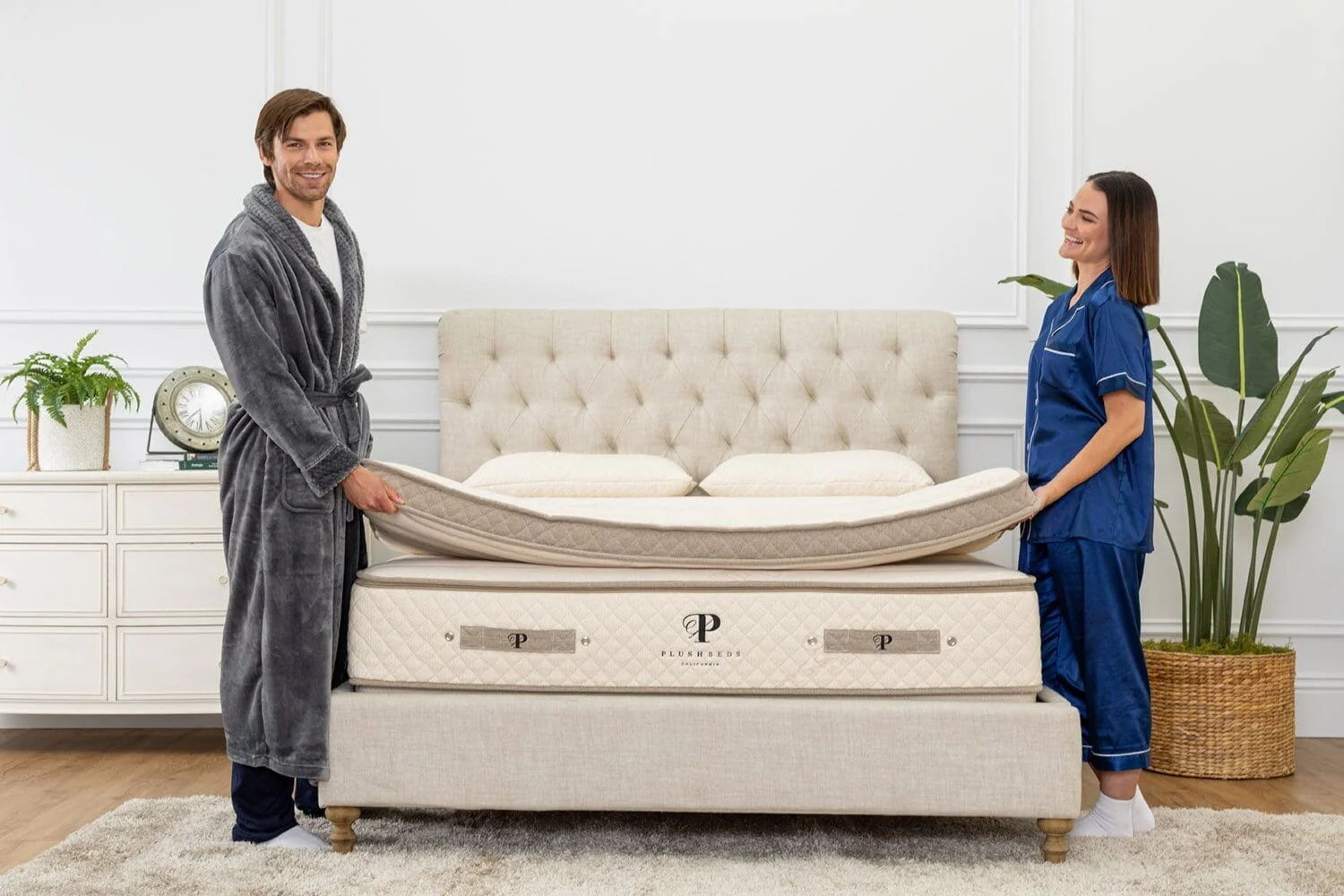 Plush Beds Quilted Organic Mattress Topper