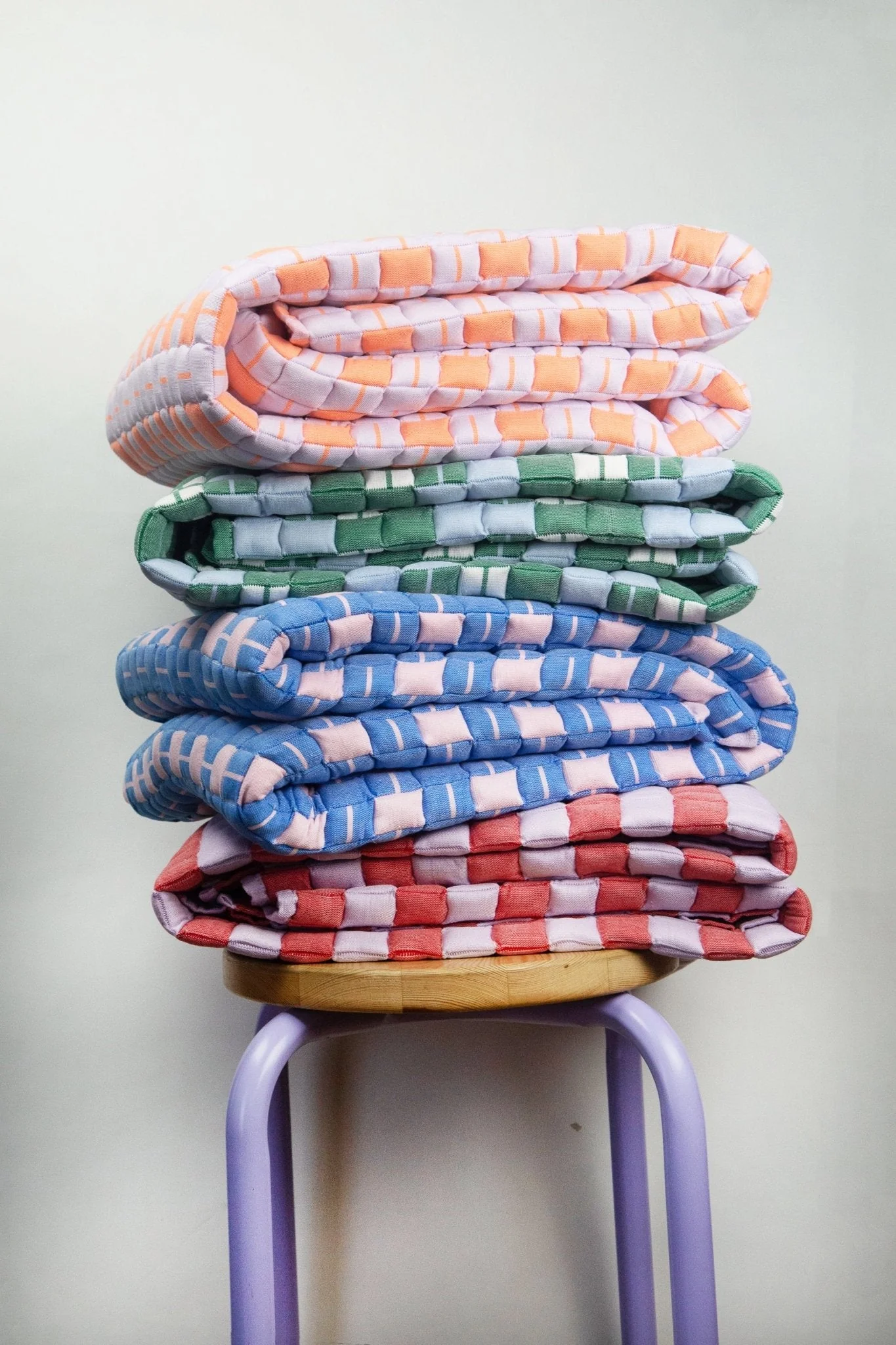 Archive New York Quilted Sujani Throw Blanket - Soft Blue, White and Green - Image 7