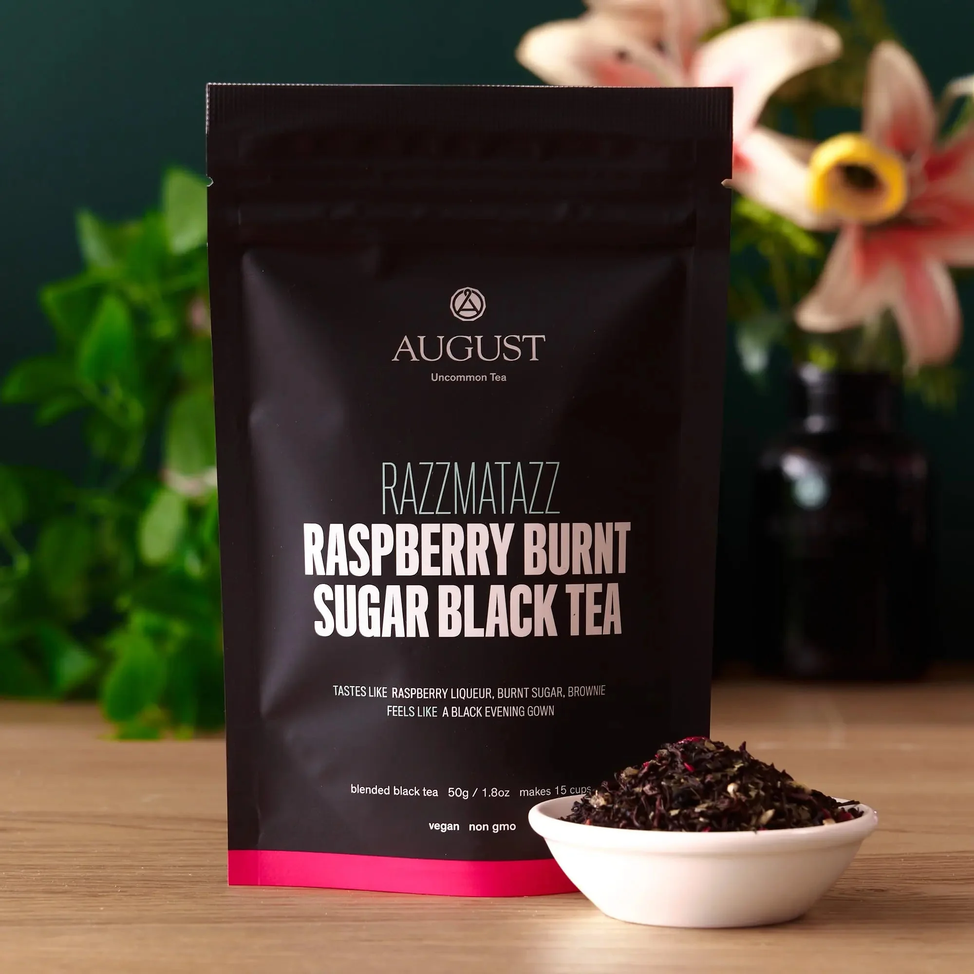 August Uncommon Tea Razzmatazz - Raspberry Burnt Sugar Black Tea - Image 2