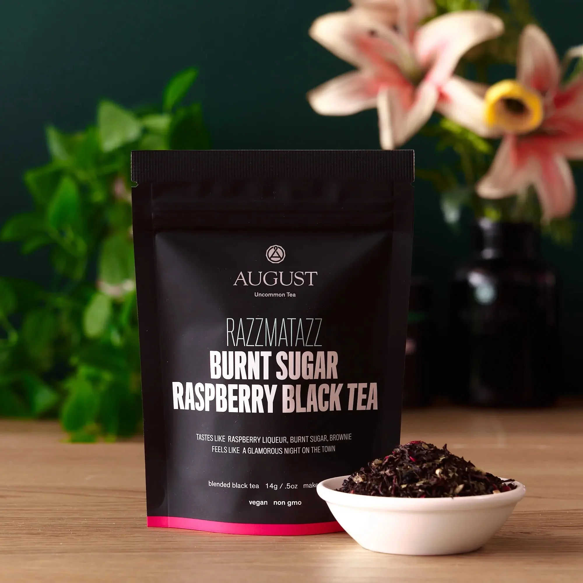 August Uncommon Tea Razzmatazz - Raspberry Burnt Sugar Black Tea - Image 4