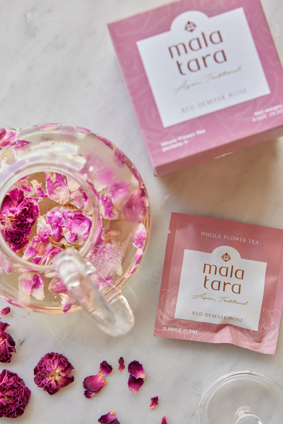 Mala Tara Red Damask Rose Whole Flower Tea Box - Image 4