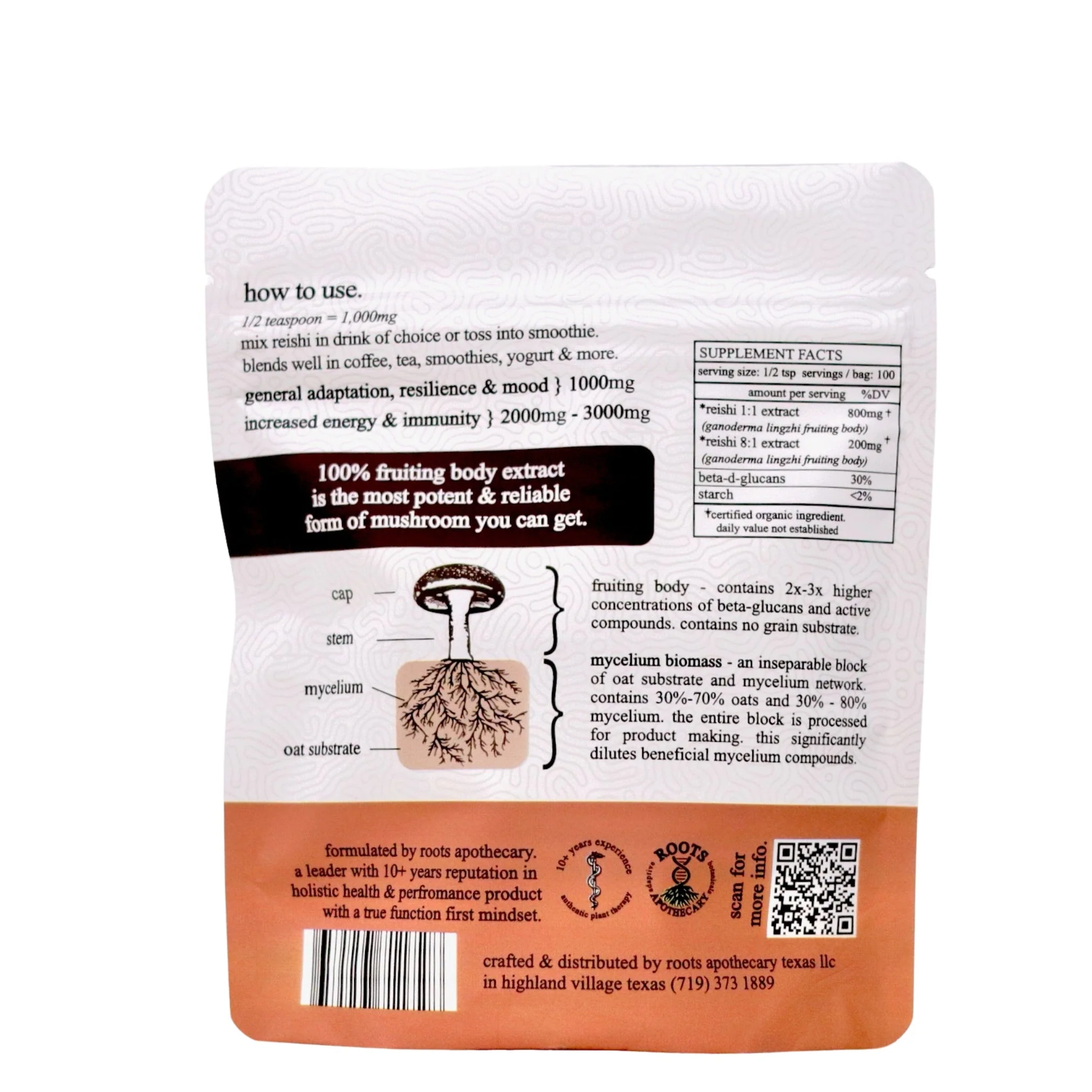 Roots Apothecary Reishi Mushroom Extract- Organic - Image 5