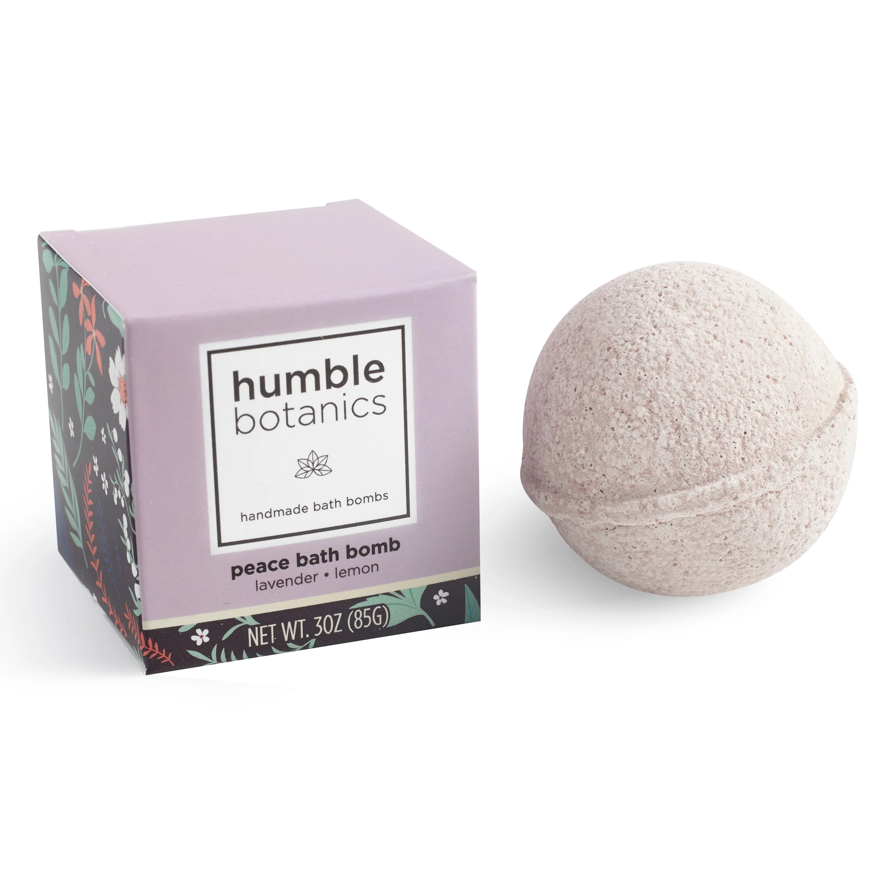 Humble Organics Relaxing Peace Bath Bomb – Lavender, Lemon & Clay (3oz)