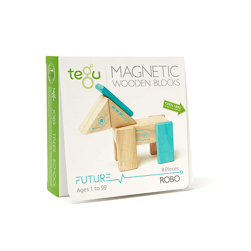 Tegu Robo Magnetic Wooden Blocks Future Collection, 8 pieces - Image 7