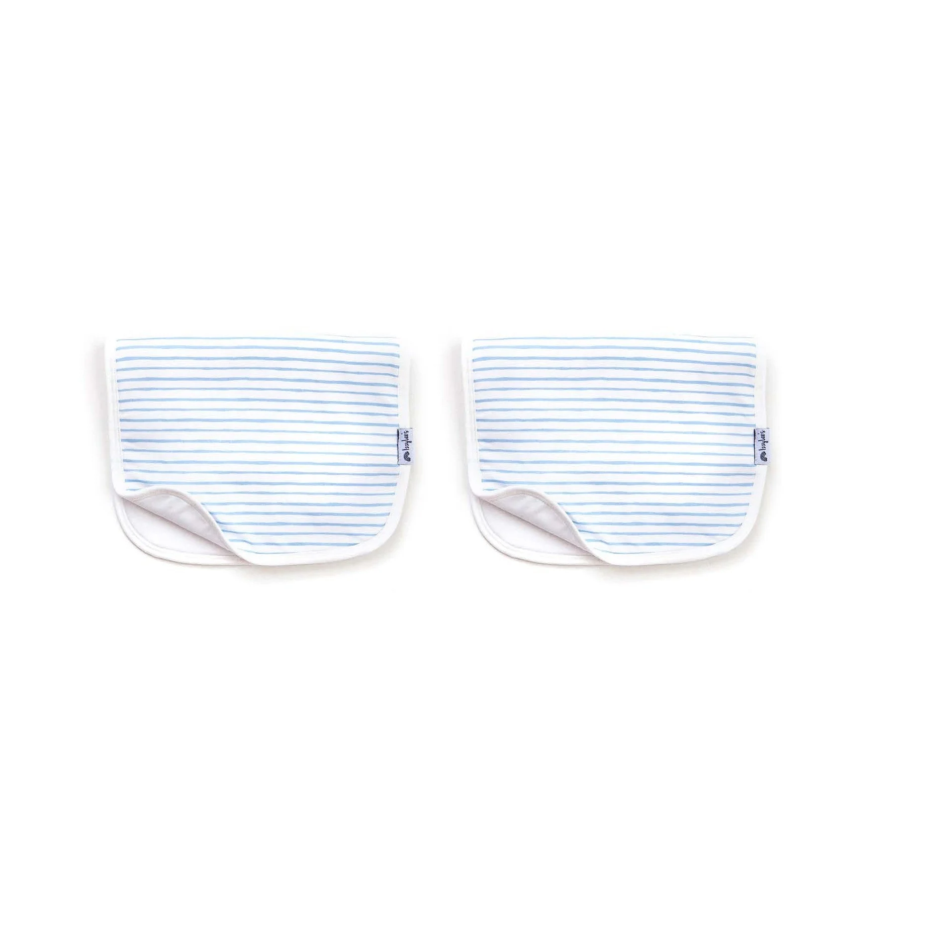 IzzyLee's Sky Blue Stripe Organic Burp Cloth Set