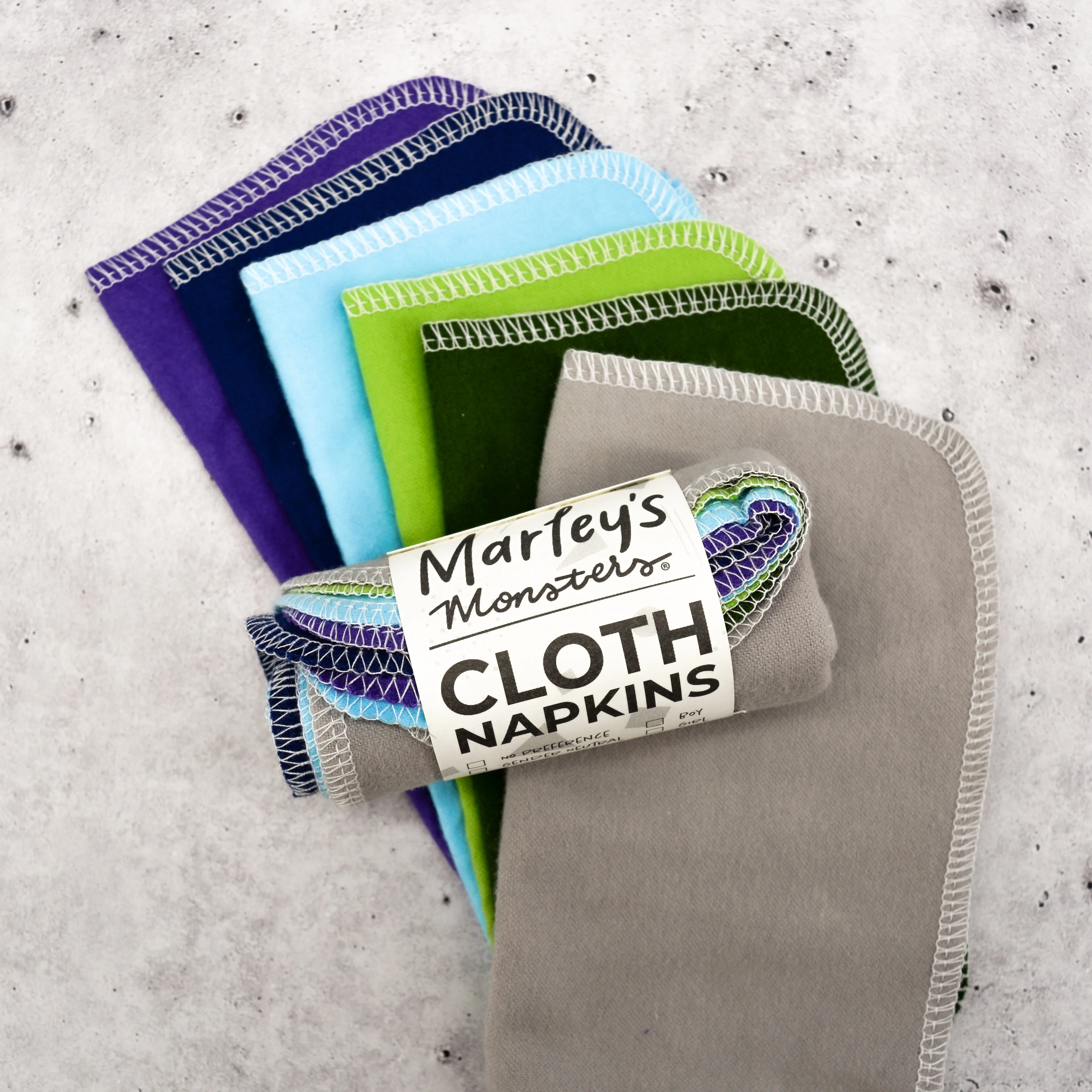 Marley's Monsters Small Cloth Napkins: Color Mixes - Image 17