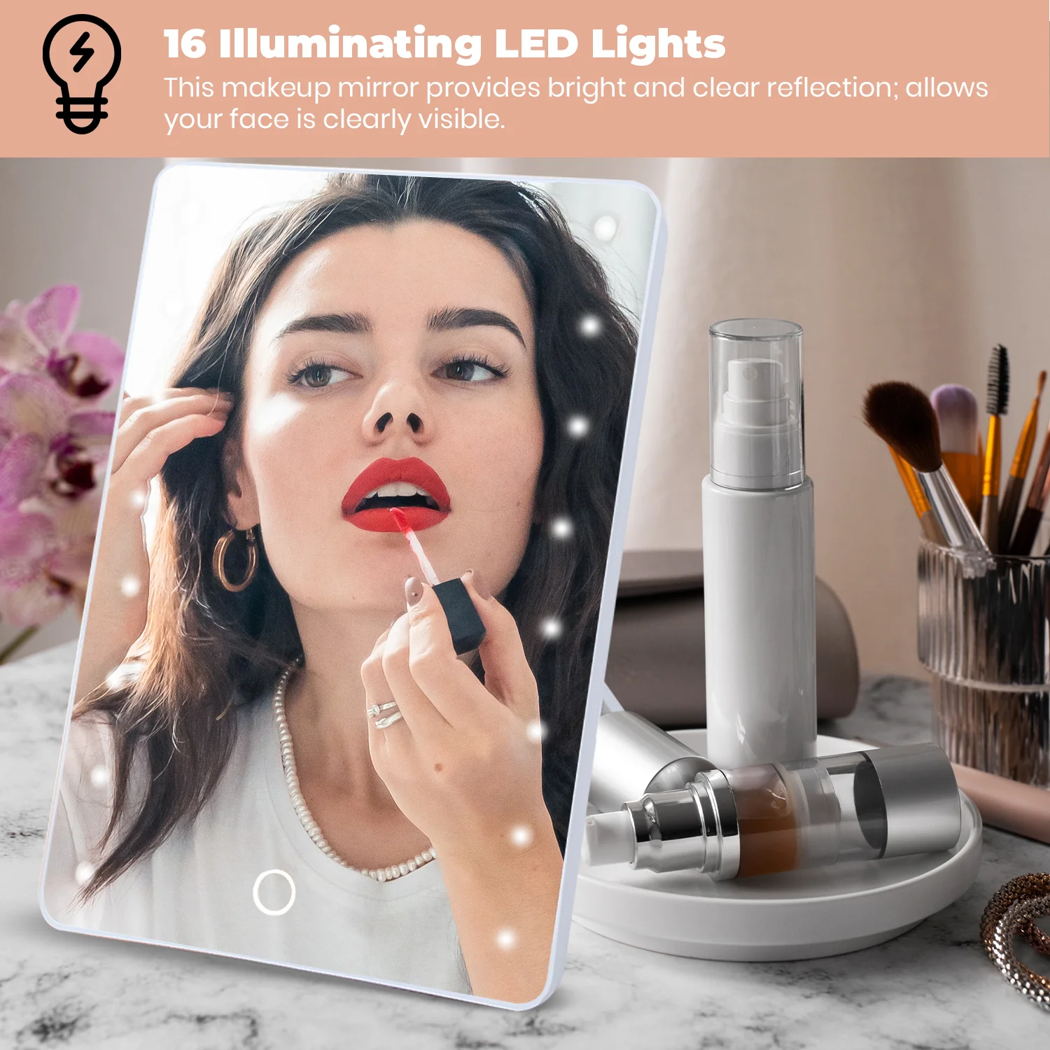 Pursonic Smart Mirror Touchscreen Makeup Vanity - Image 2