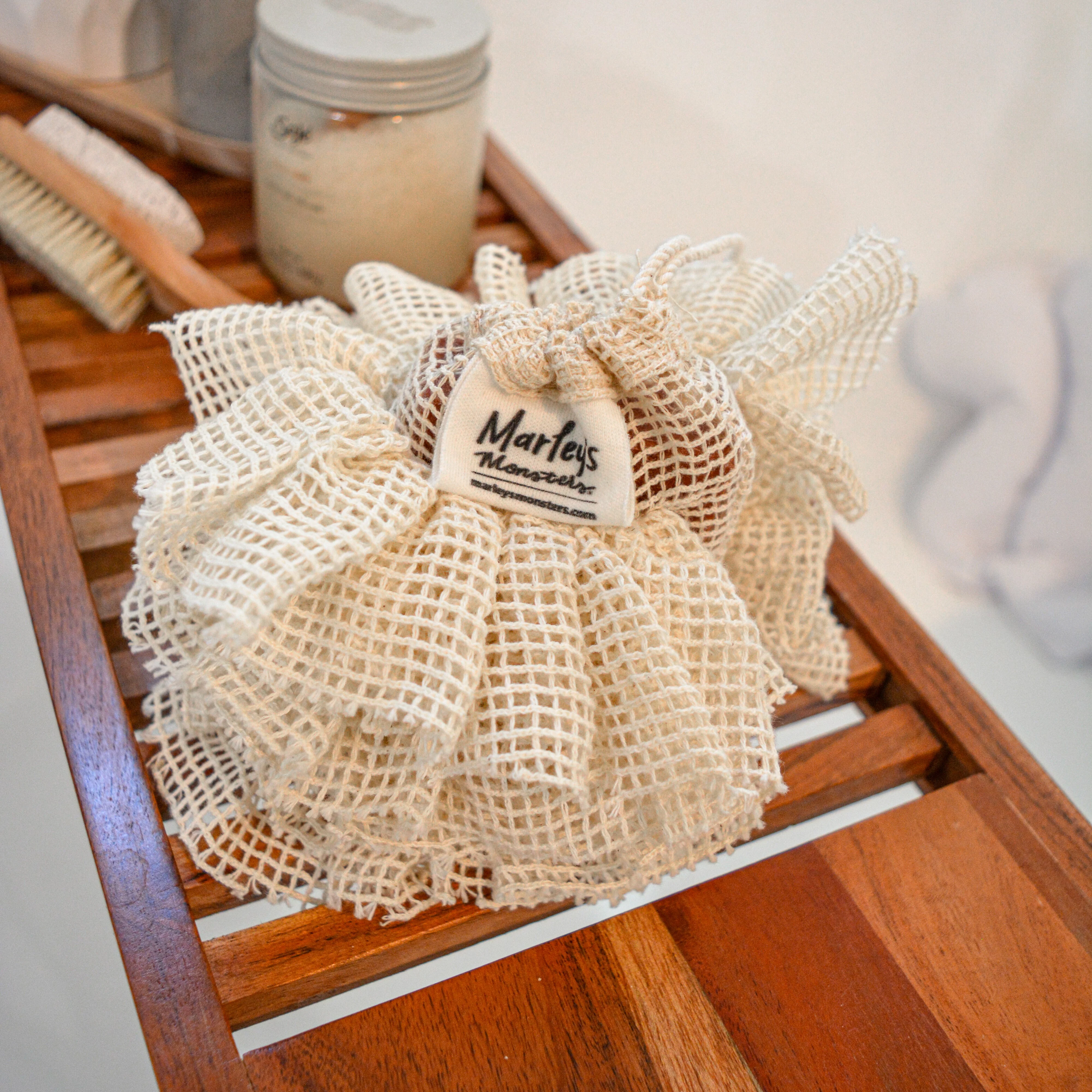 Soap Saver Shower Pouf: Organic Cotton - Image 3