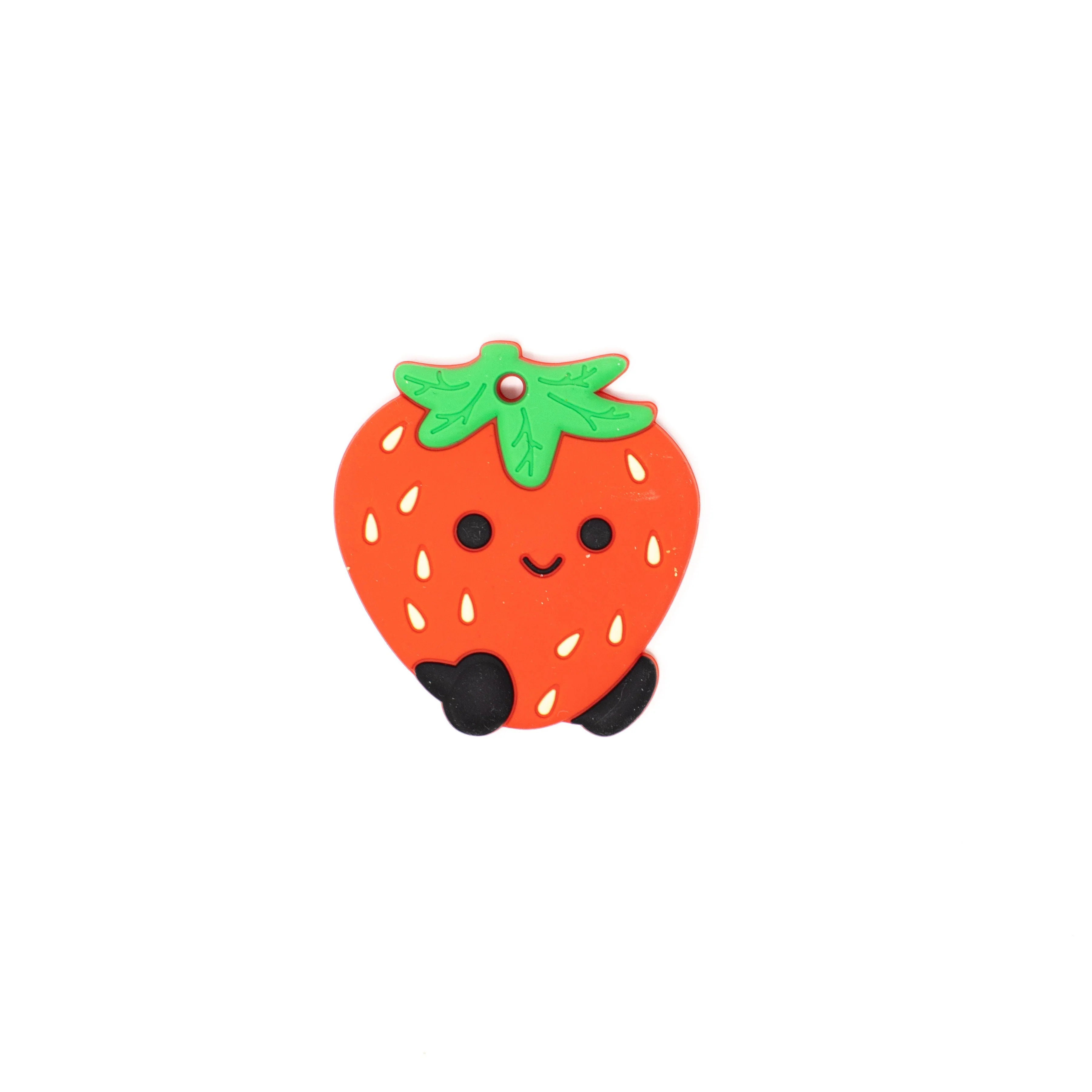 Three Hearts Strawberry Silicone Teether - Image 3