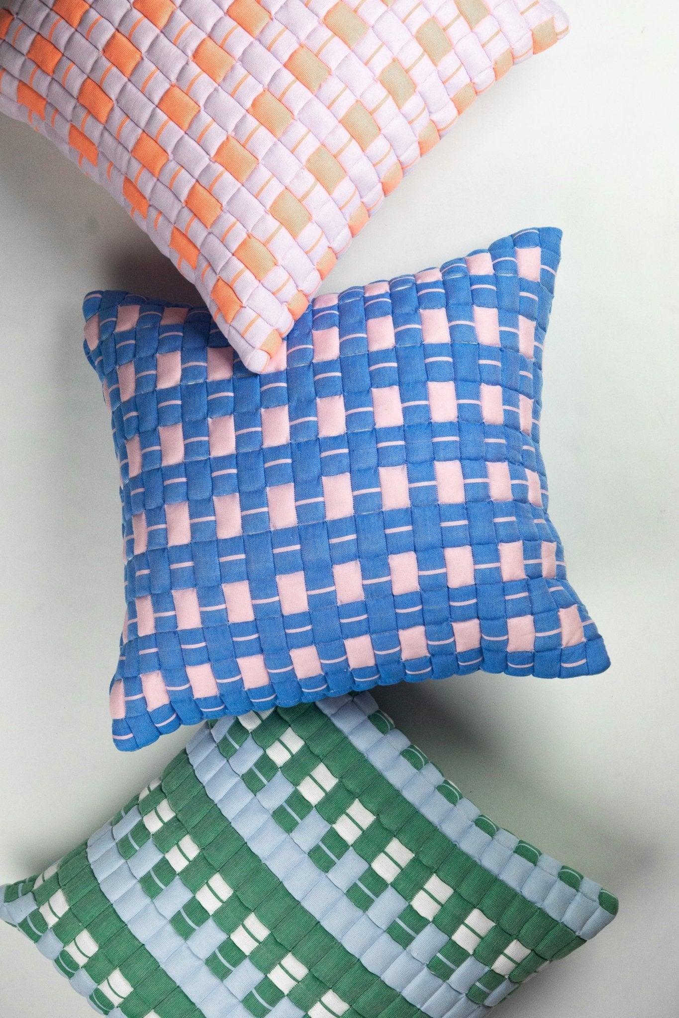 Archive New York Sujani Quilted Pillow - Blue & Green - Image 4