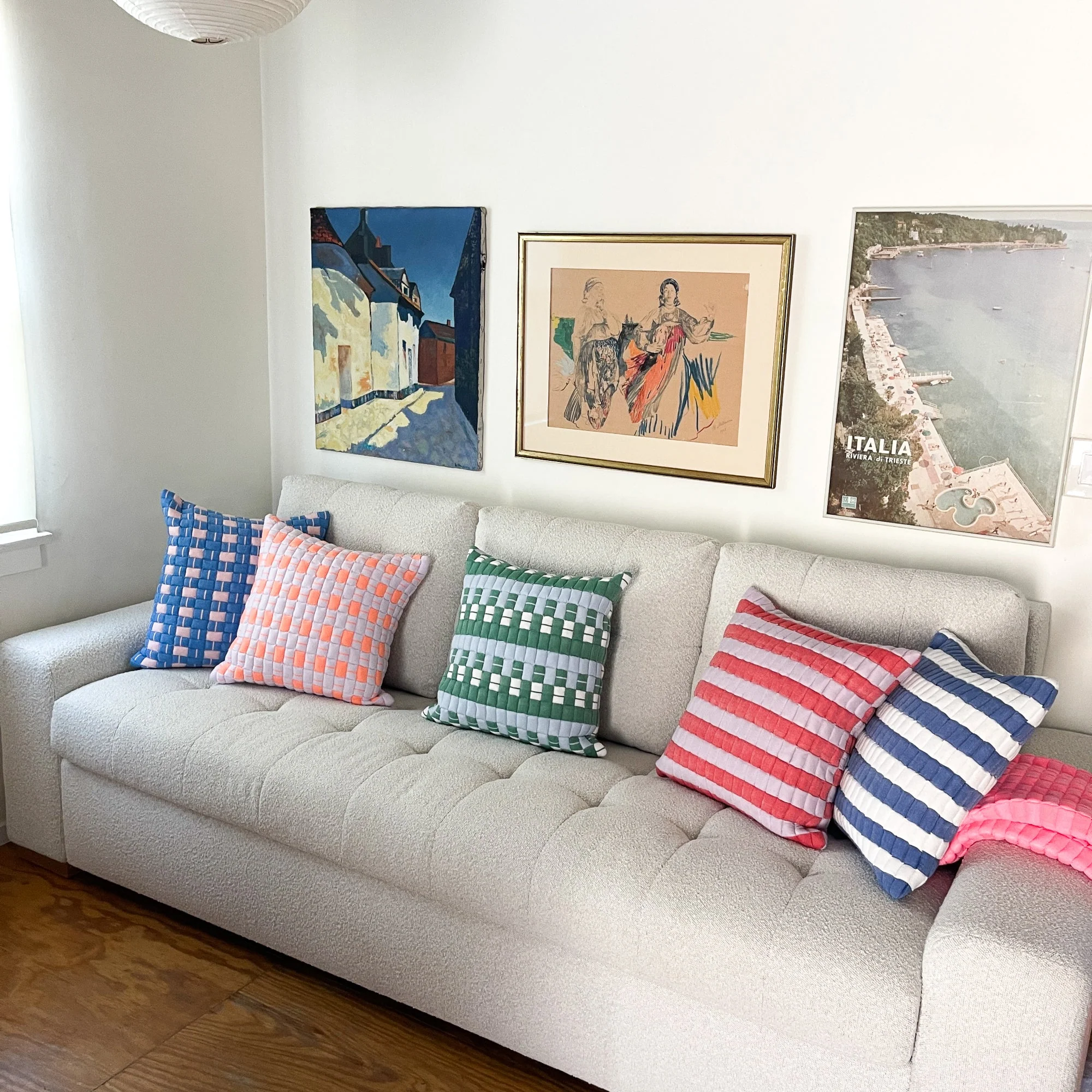 Archive New York Sujani Striped Quilted Pillow - Image 7