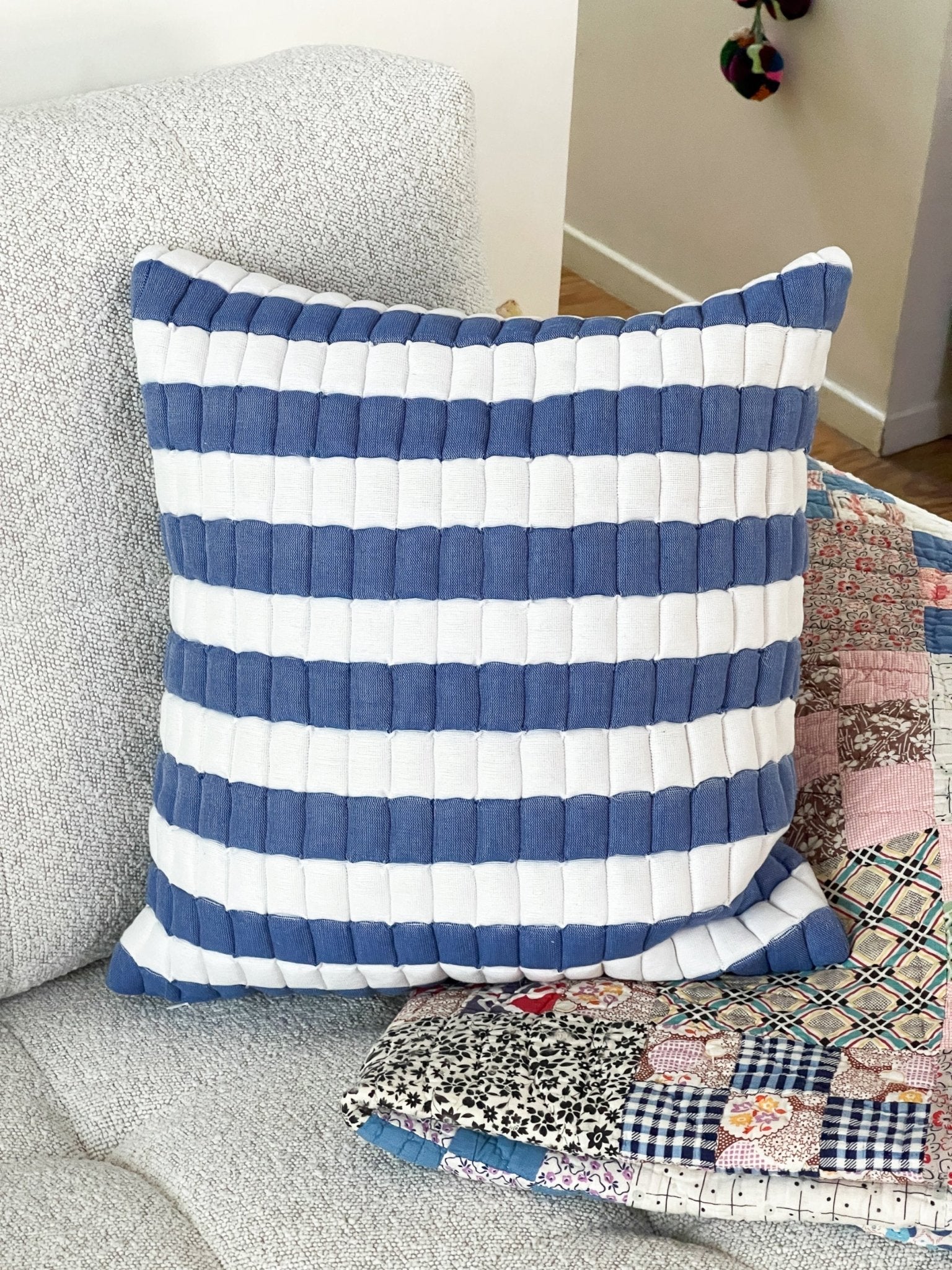 Archive New York Sujani Striped Quilted Pillow - Image 8