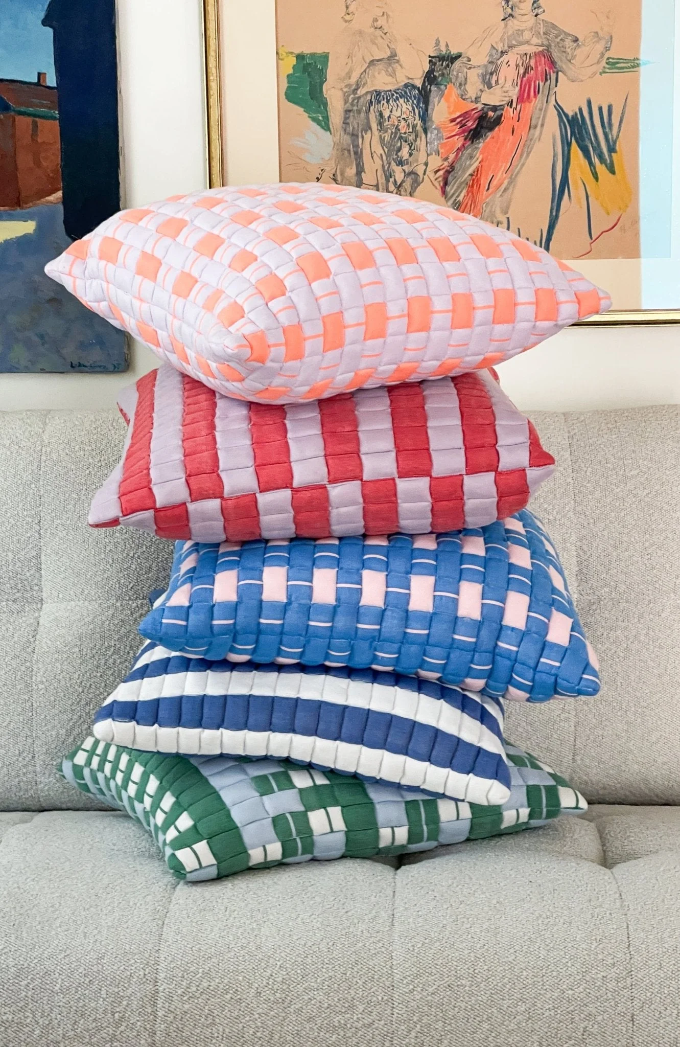 Archive New York Sujani Striped Quilted Pillow - Image 9