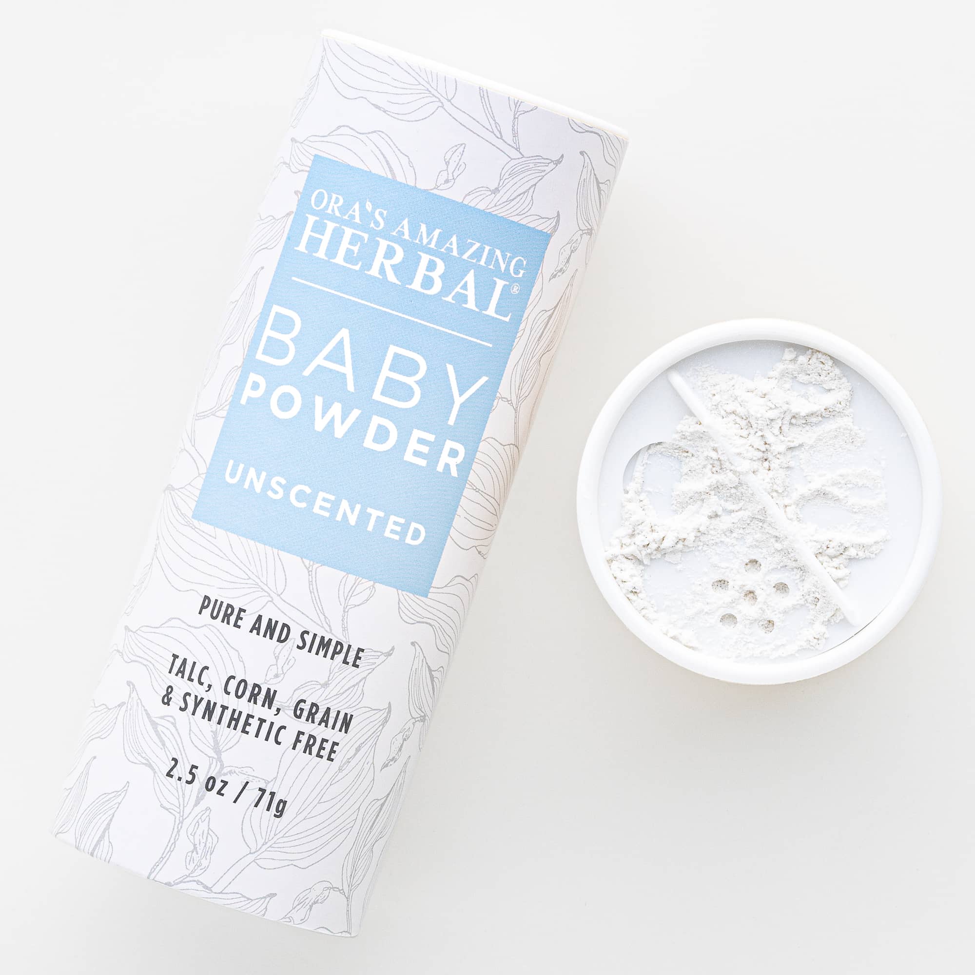 Ora's Amazing Herbal Talc Free Baby Powder, Unscented, Corn Free