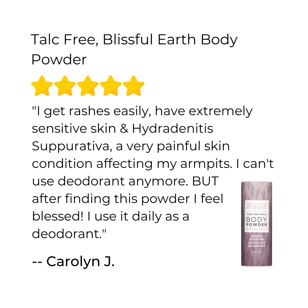 Ora's Amazing Herbal Talc Free Body Powder, Blissful Earth Lavender Scent - Image 3