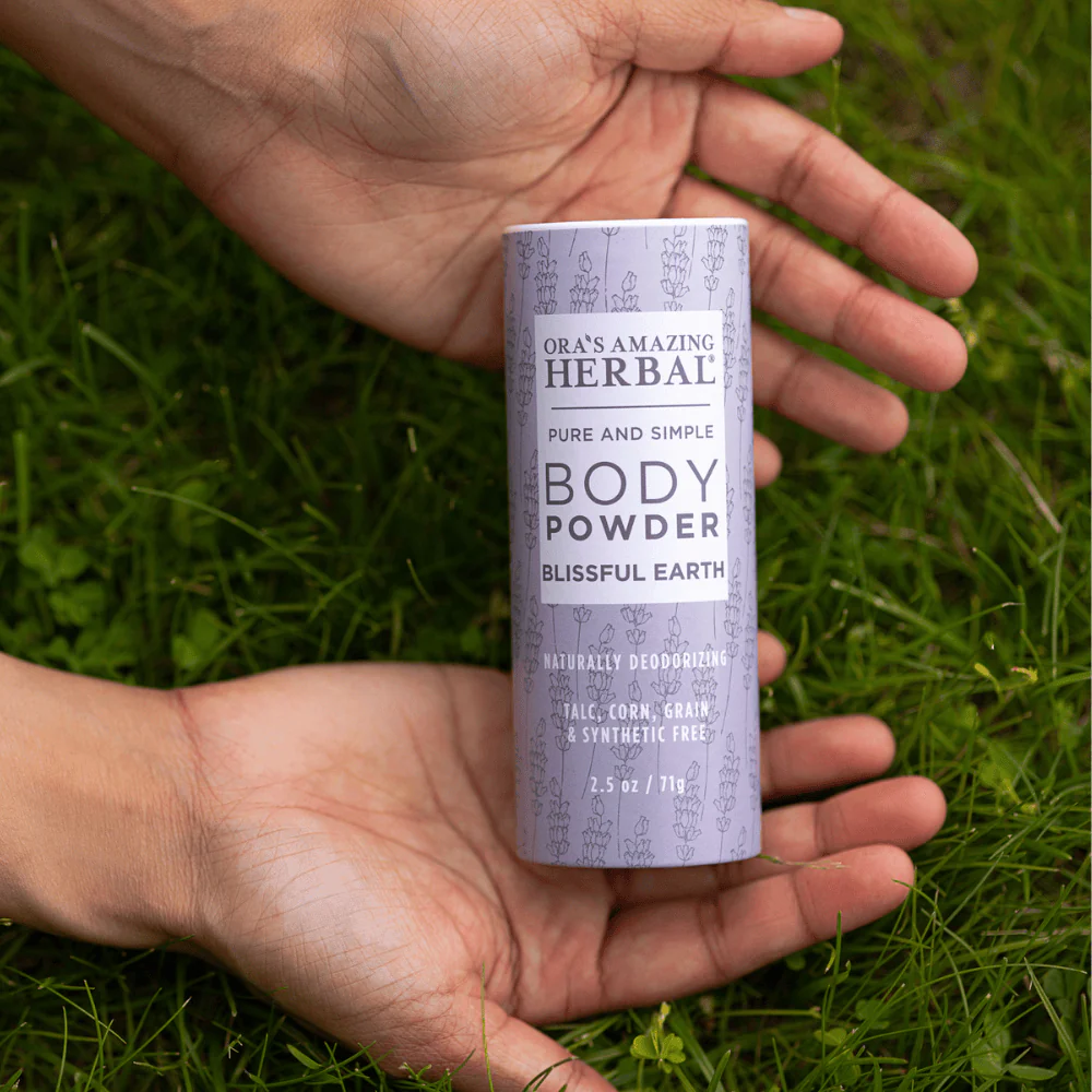 Ora's Amazing Herbal Talc Free Body Powder, Blissful Earth Lavender Scent - Image 4