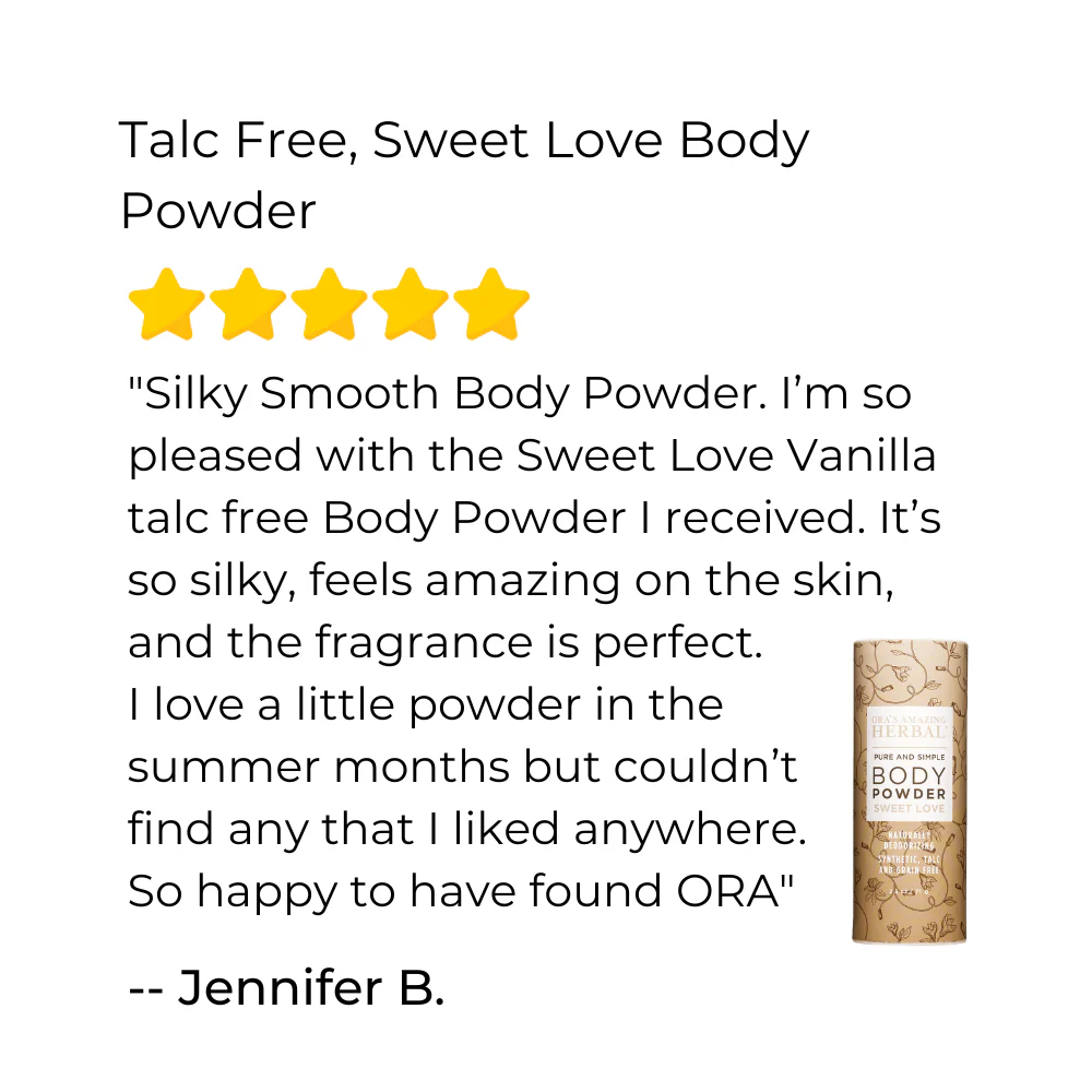 Ora's Amazing Herbal Talc Free Body Powder, Sweet Love Vanilla - Image 3