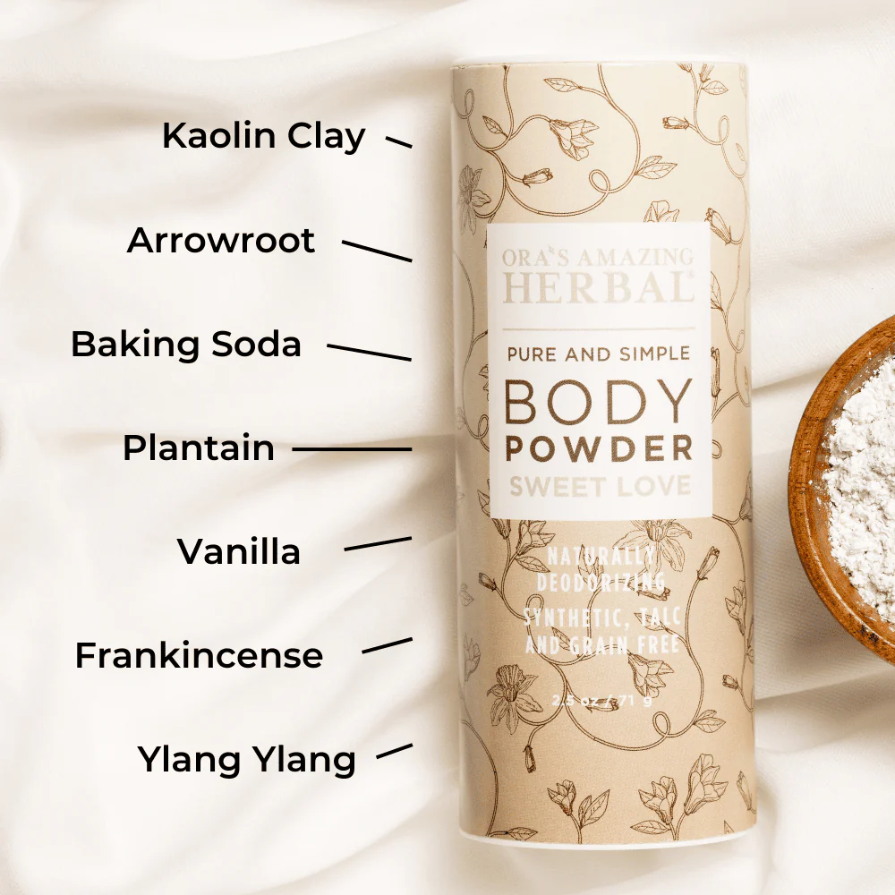 Ora's Amazing Herbal Talc Free Body Powder, Sweet Love Vanilla - Image 5