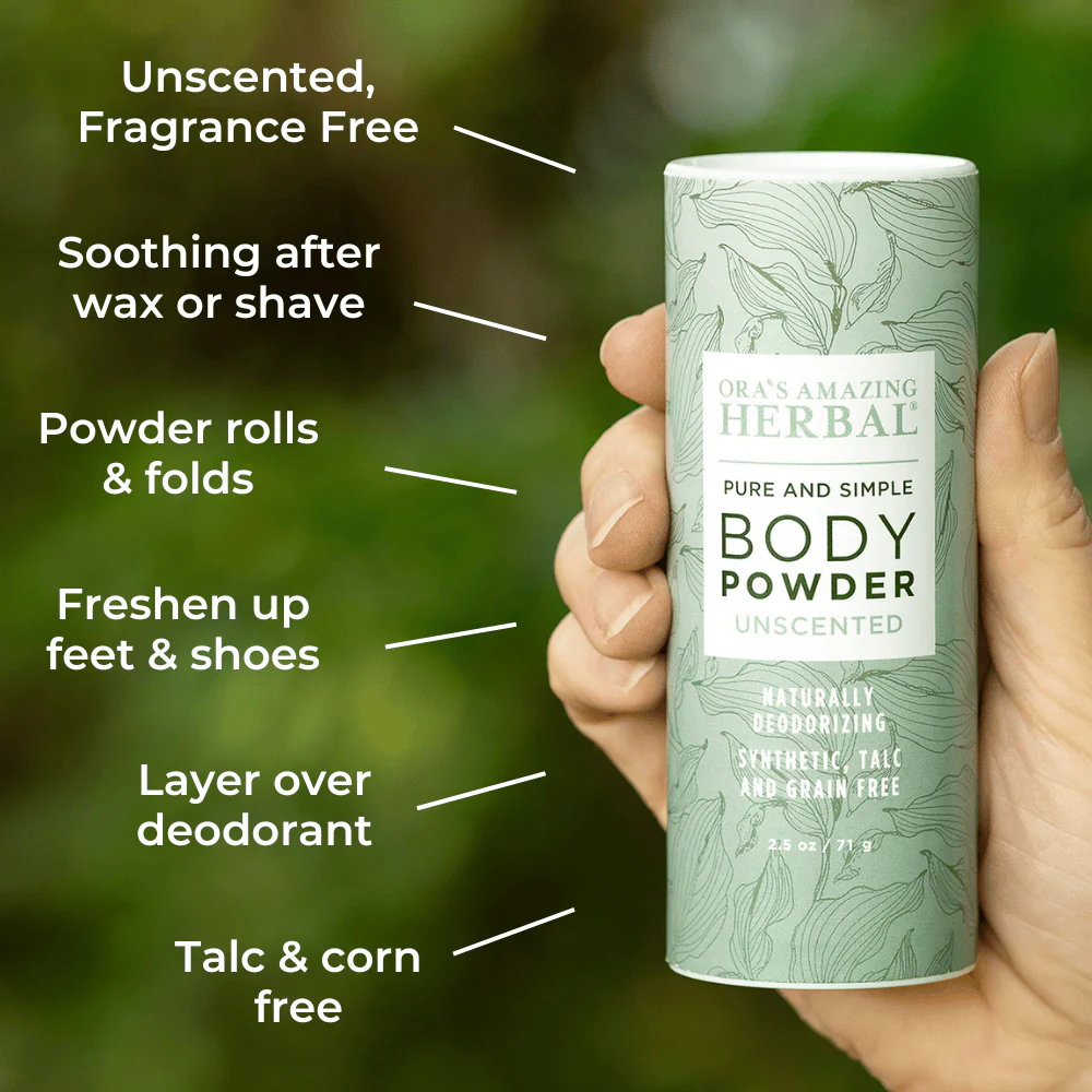 Ora's Amazing Herbal Talc Free Body Powder, Unscented - Image 2