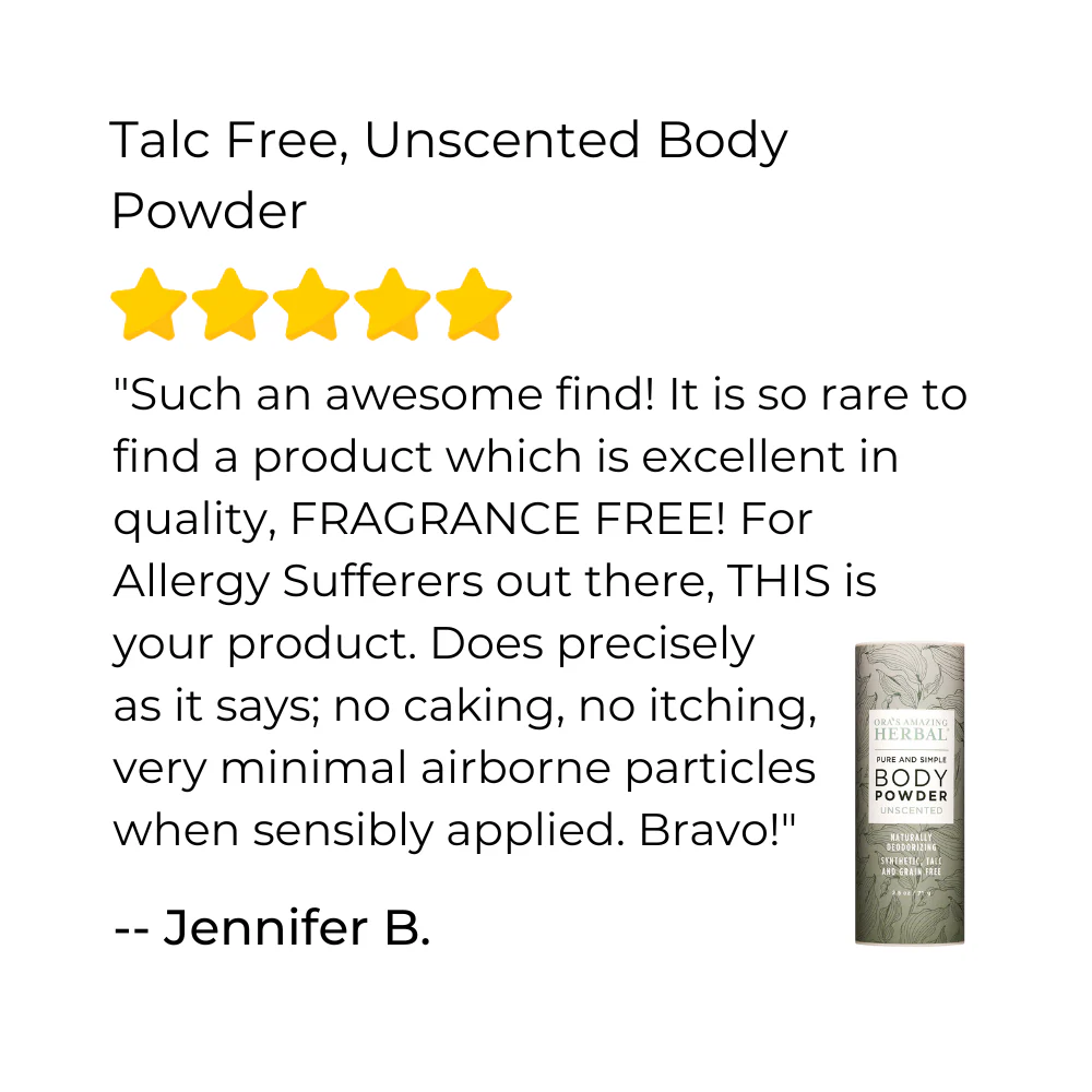 Ora's Amazing Herbal Talc Free Body Powder, Unscented - Image 3