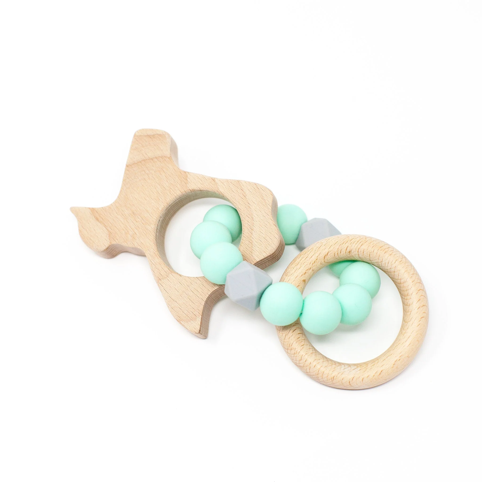 Three Hearts Texas Rattle - Beech Wood & Food Grade Silicone - Image 2