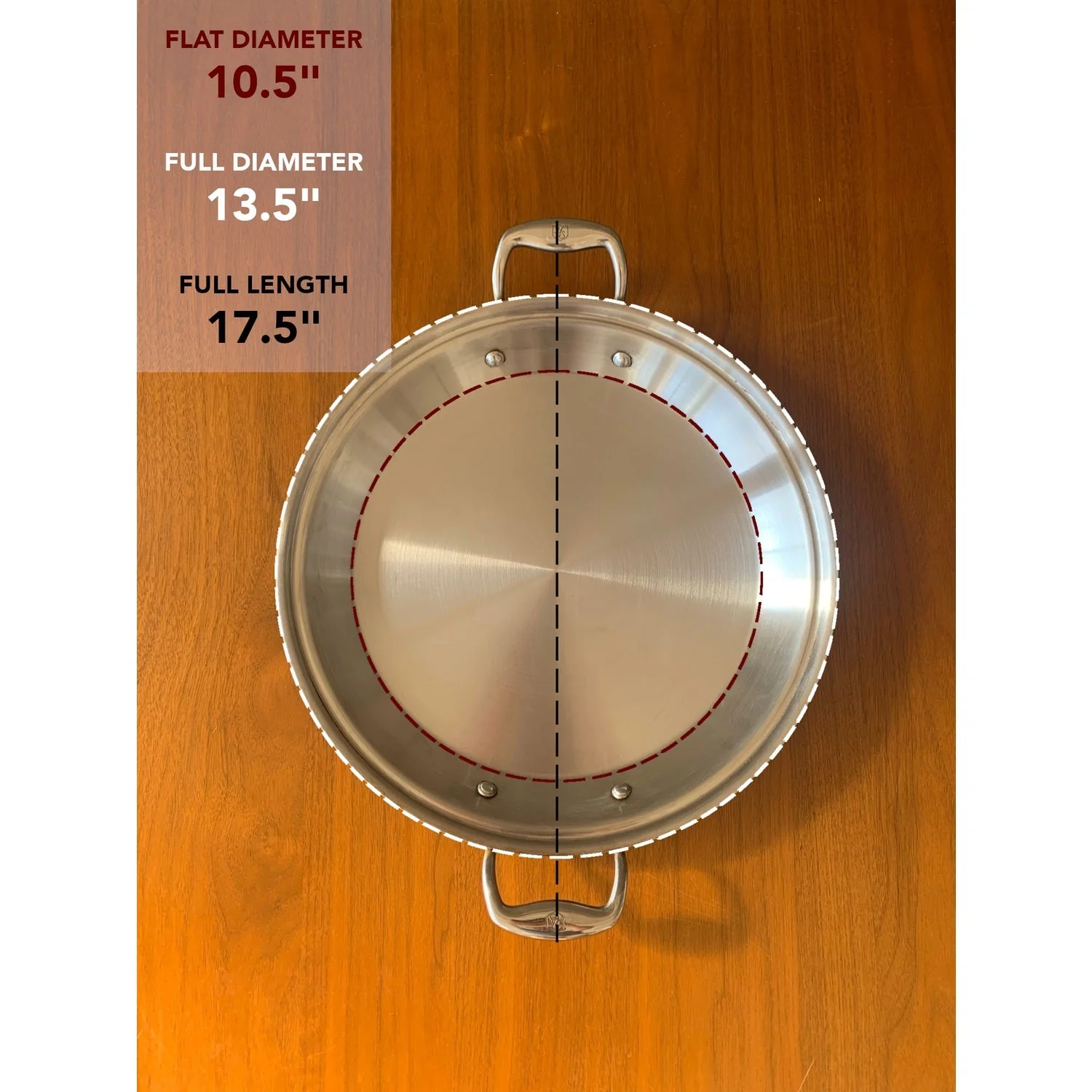 Heritage Steel Titanium Series 13.5" Paella Pan with Lid - Image 4
