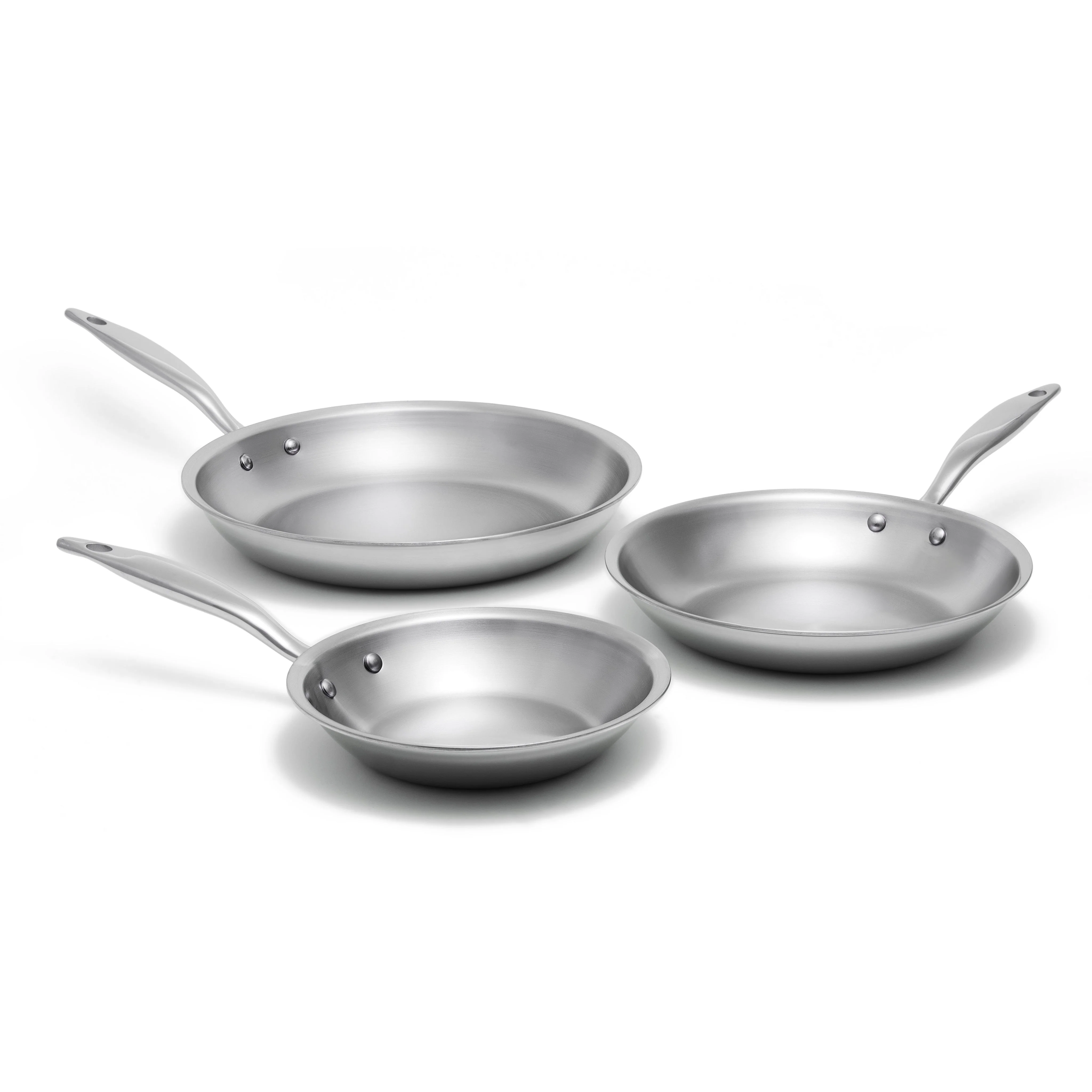 Heritage Steel Titanium Series 3 Piece Fry Pan Set