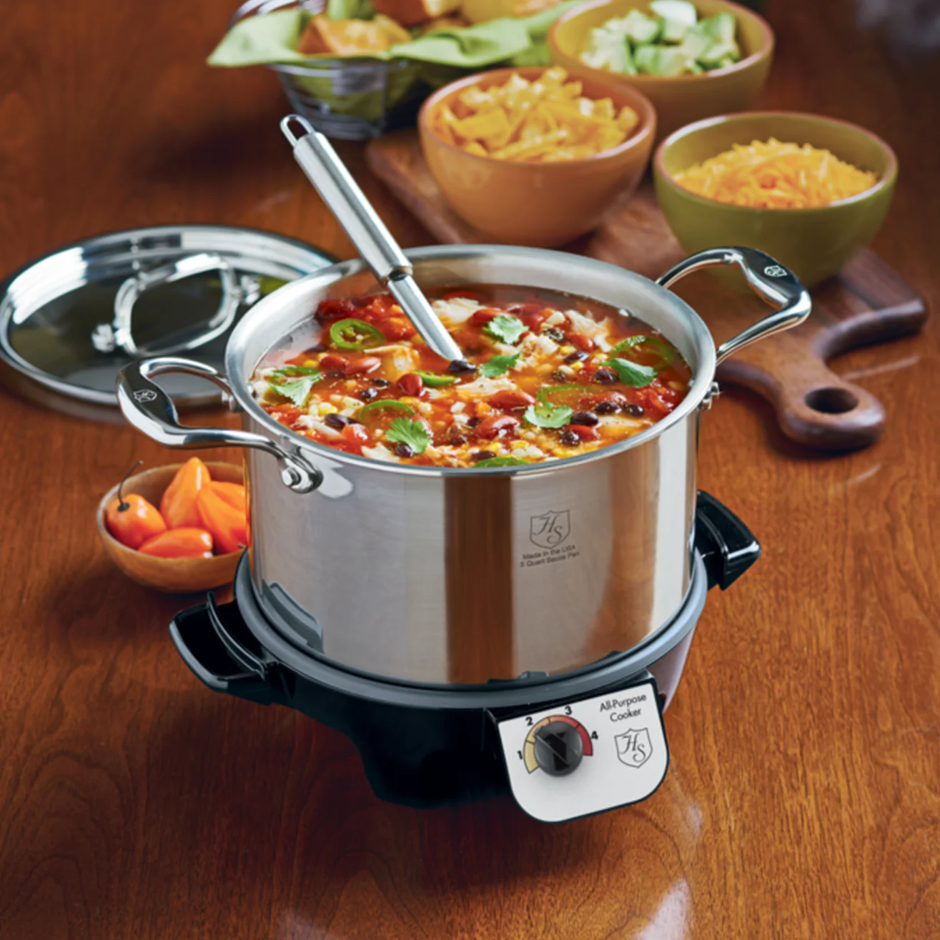 Heritage Steel Titanium Series 5 Quart Sauce Pot with Lid - Image 2