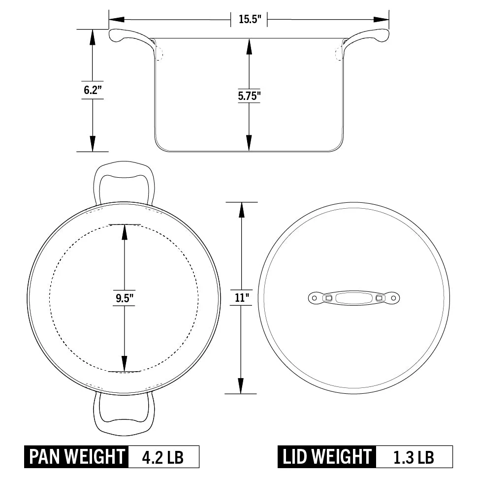 Heritage Steel Titanium Series 8 Quart Stock Pot with Lid - Image 2