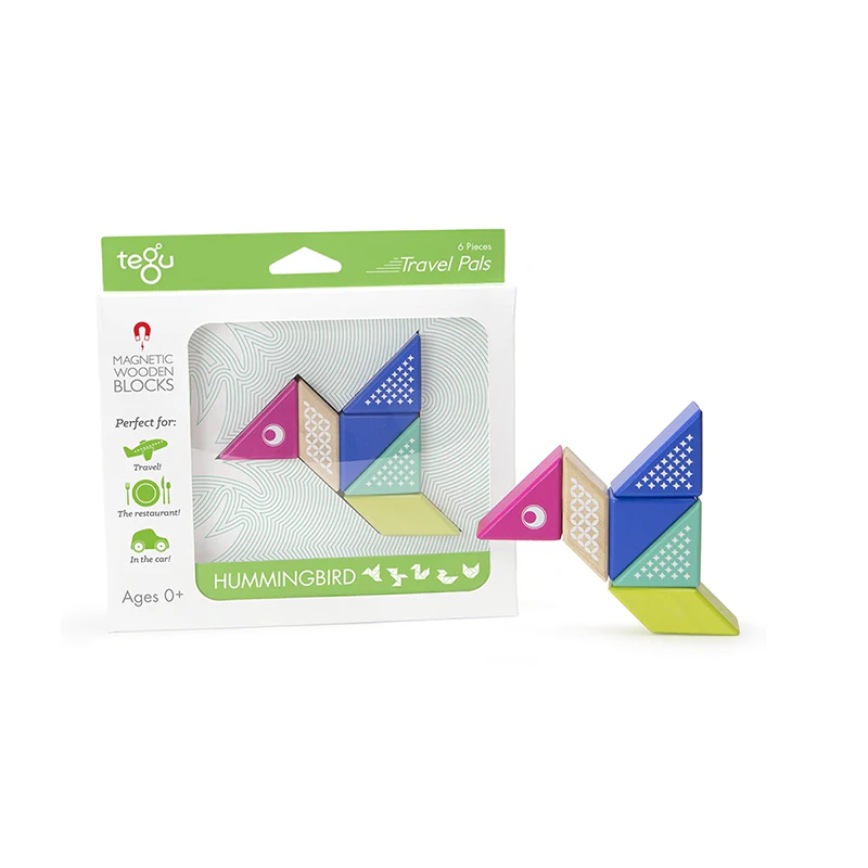 Tegu Travel Pals - Hummingbird Magnetic Wooden Blocks 6 pieces - Image 6