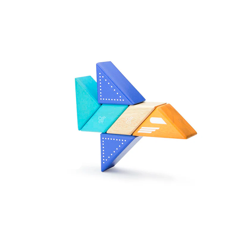 Tegu Travel Pals - Jet Plane  Magnetic Wooden Blocks  6 pieces