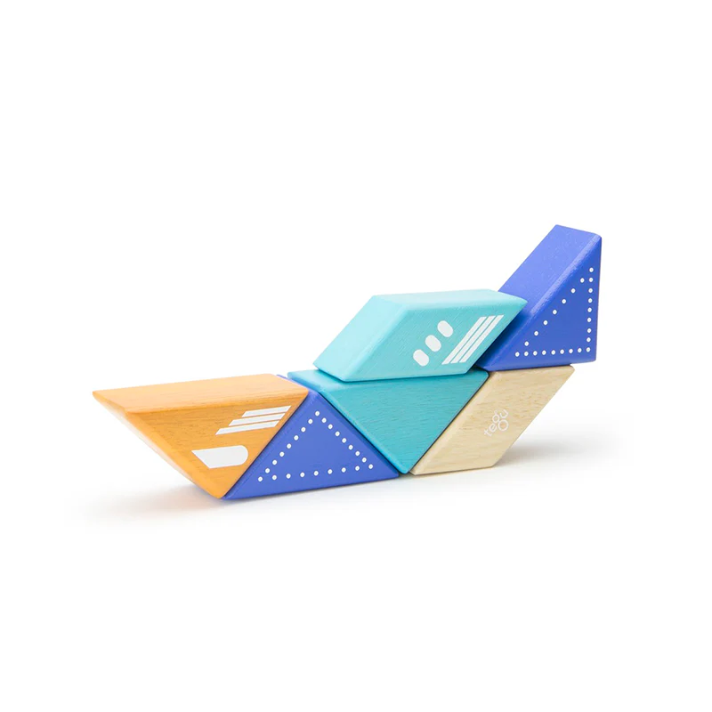 Tegu Travel Pals - Jet Plane  Magnetic Wooden Blocks  6 pieces - Image 3