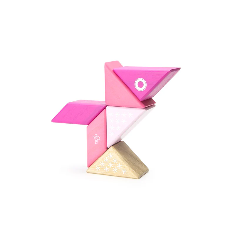 Tegu Travel Pals - Kitty  Magnetic Wooden Blocks  6 pieces - Image 2