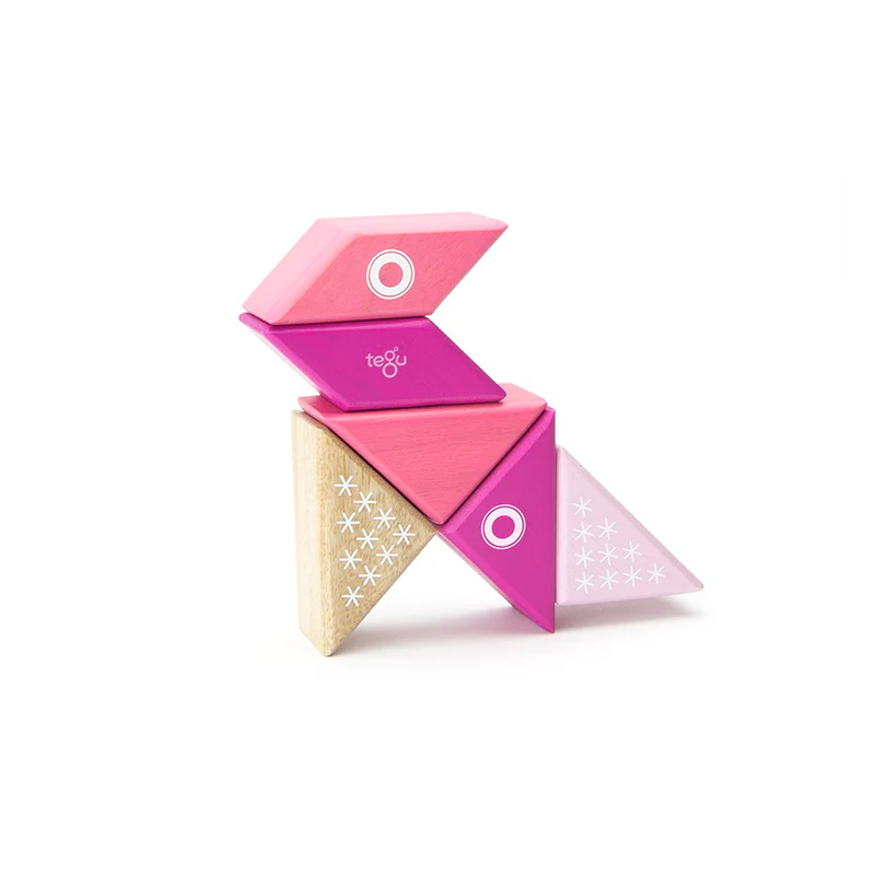 Tegu Travel Pals - Kitty  Magnetic Wooden Blocks  6 pieces - Image 3