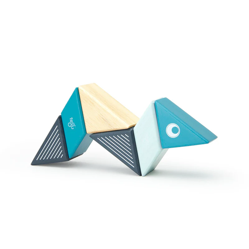 Tegu Travel Pals - Whale  Magnetic Wooden Blocks  6 pieces - Image 3