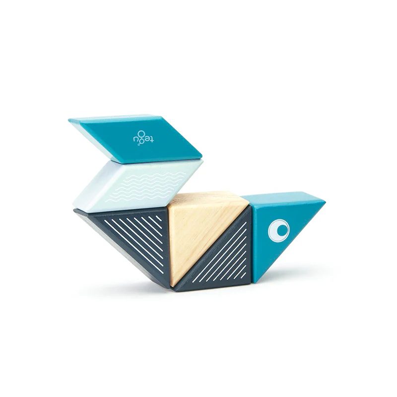 Tegu Travel Pals - Whale  Magnetic Wooden Blocks  6 pieces - Image 5