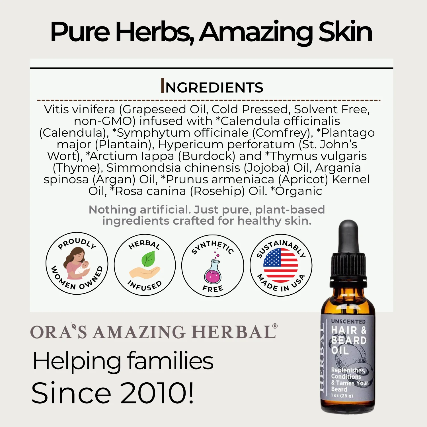 Ora's Amazing Herbal Unscented, Beard and Hair Oil - Image 6