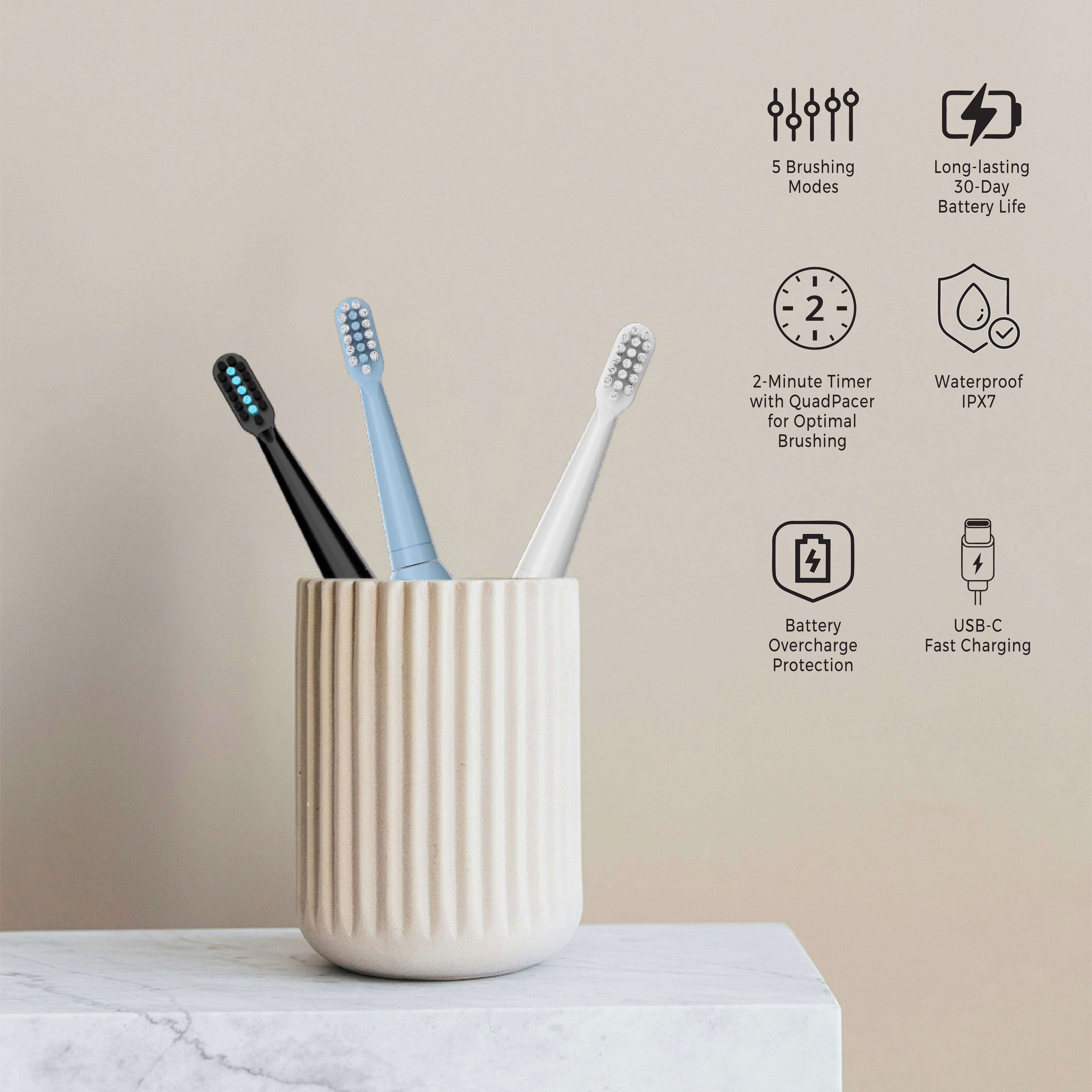 Pursonic USB Rechargeable Electric Toothbrush - Image 2