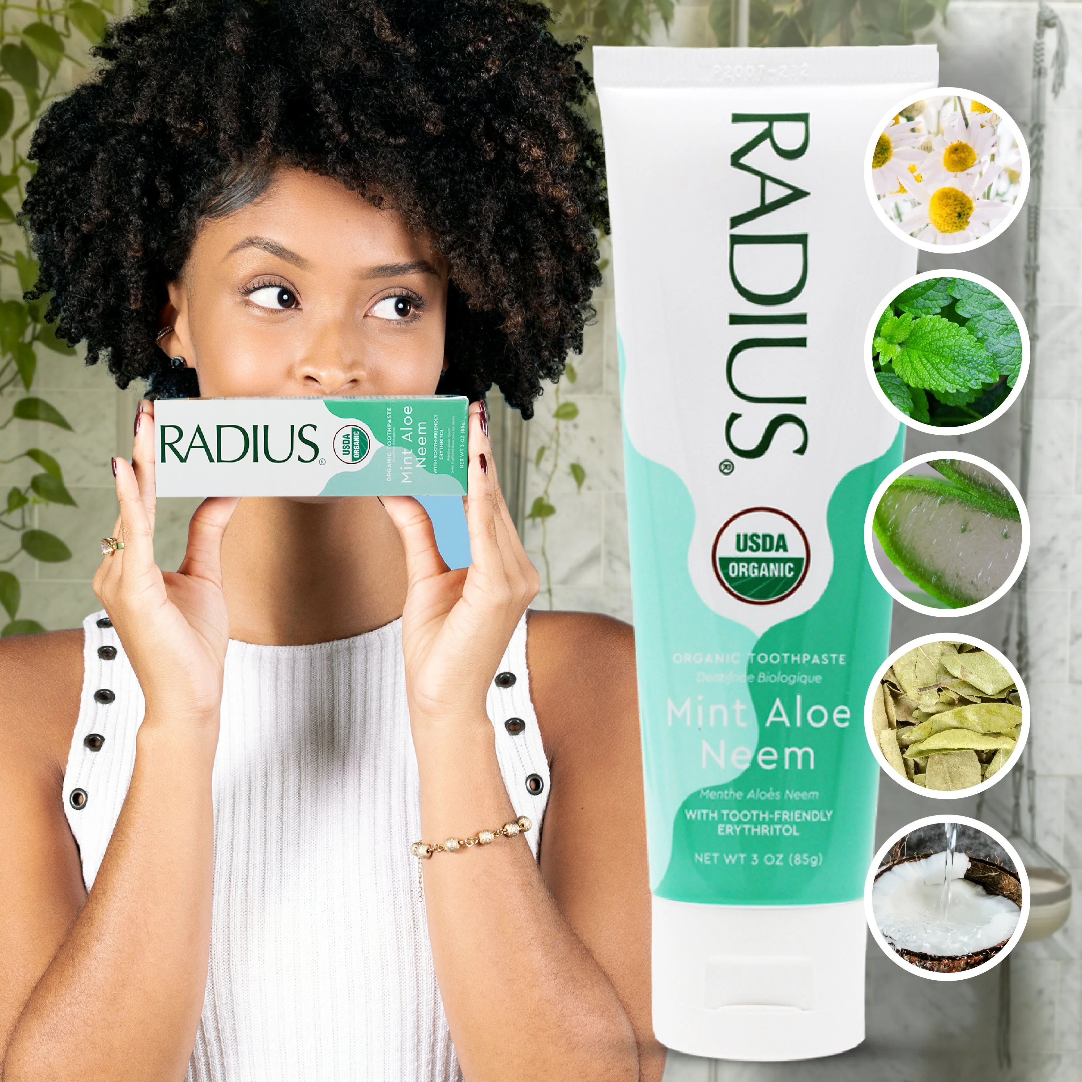 Radius USDA Organic Mint Aloe Neem Toothpaste - Image 3