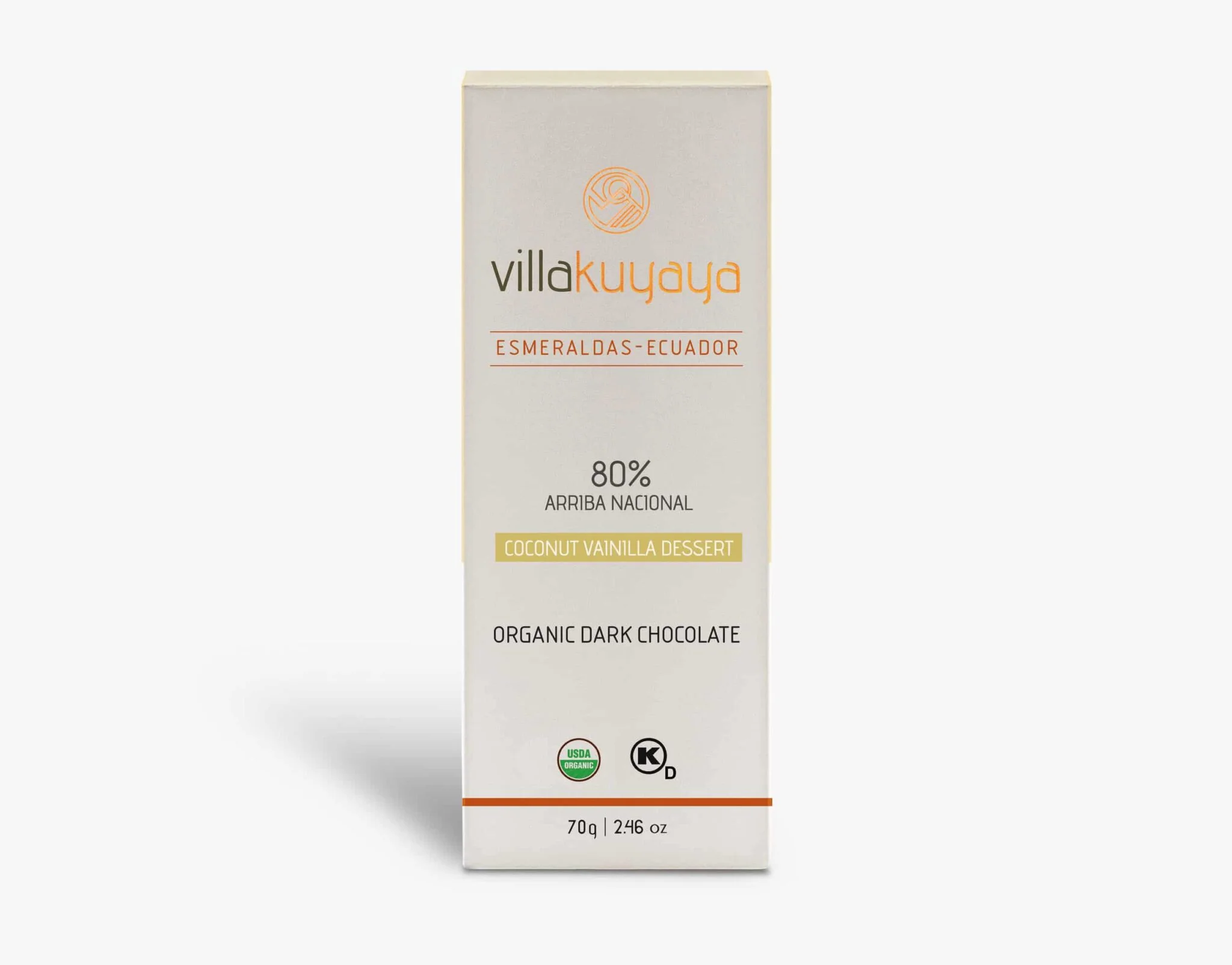 Villakuyaya Organic Dark Chocolate COCONUT VANILLA 80% (10 Pack)